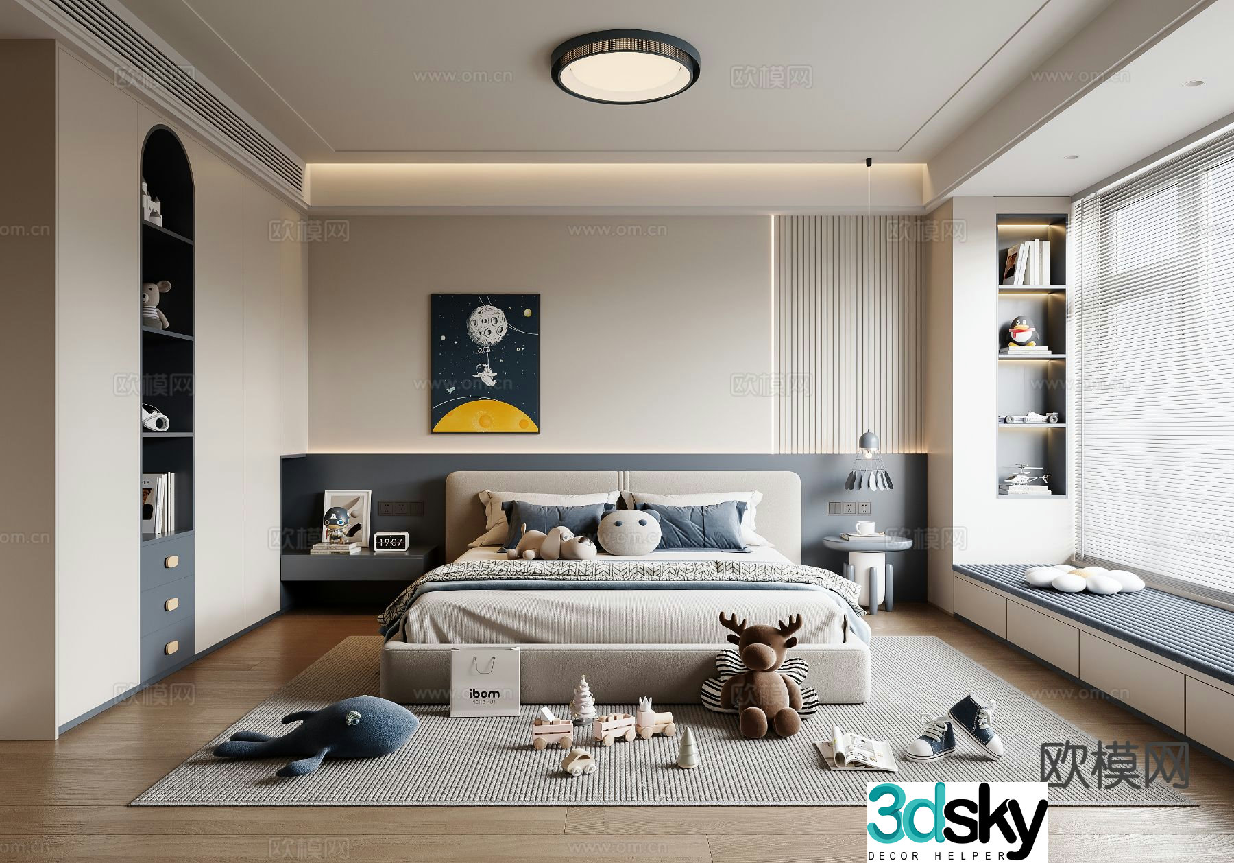 Modern boy’s room children’s room 3d model