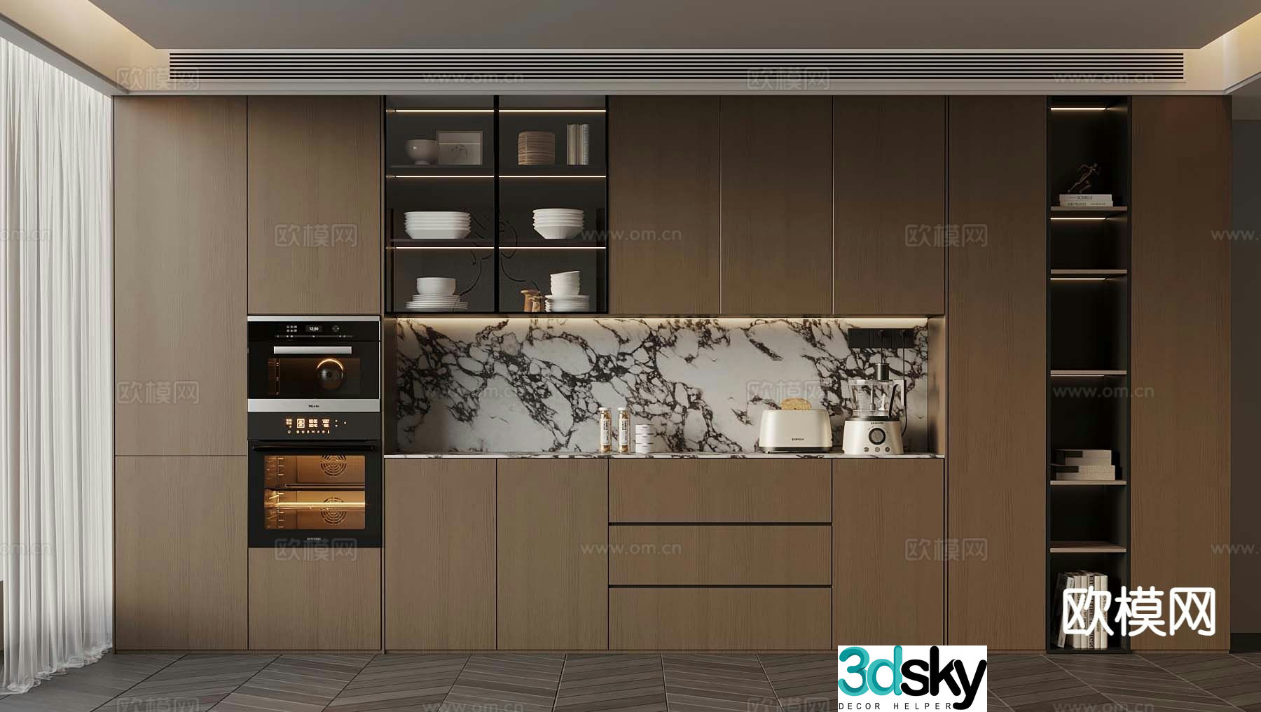 Italian wine cabinet sideboard 3d model
