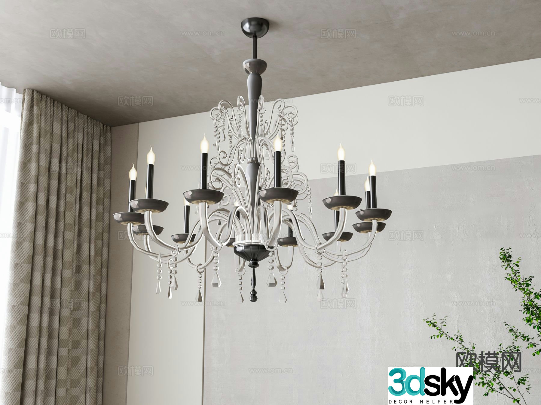 French chandelier hall chandelier 3d model