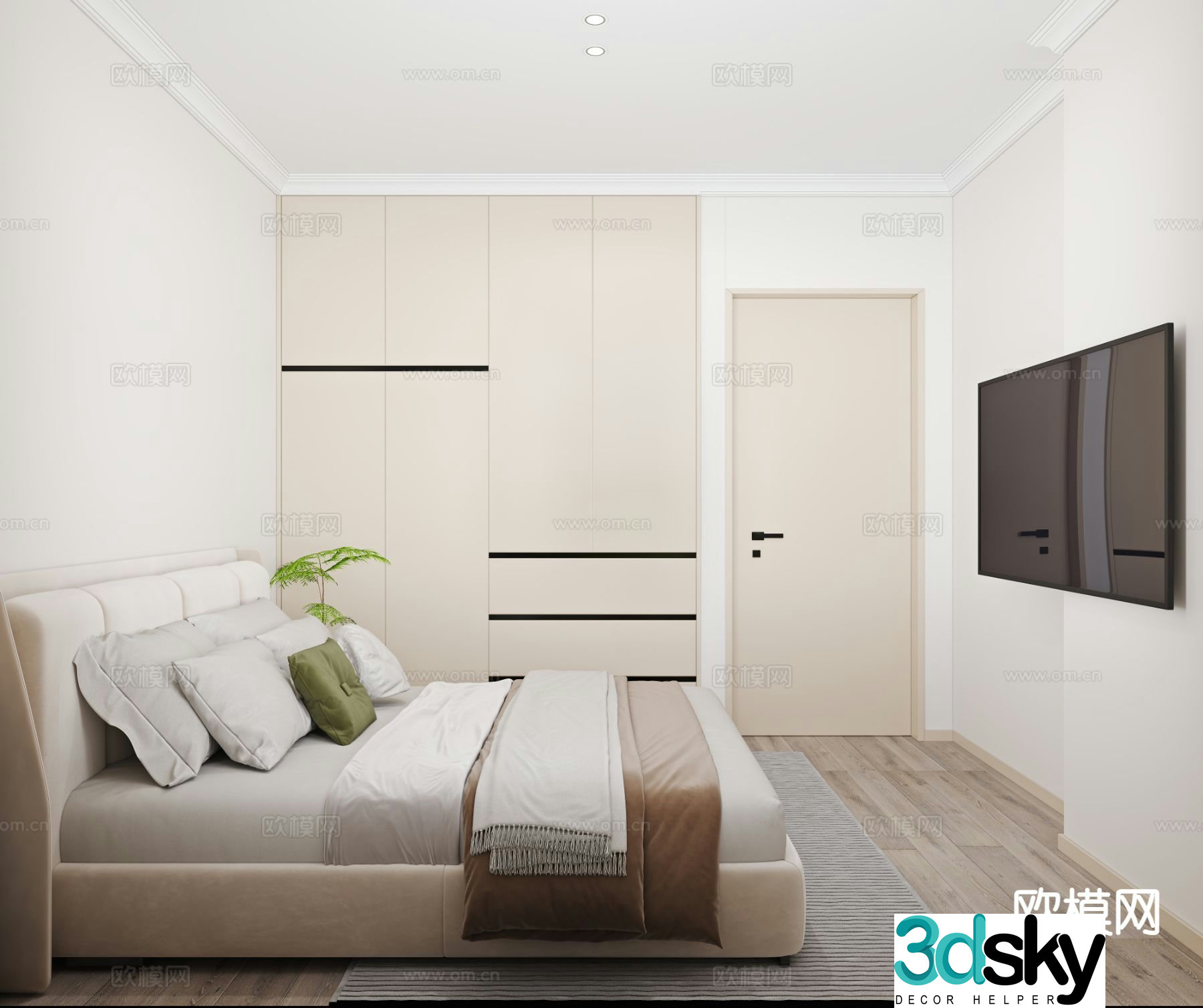 Modern bedroom master bedroom 3d model
