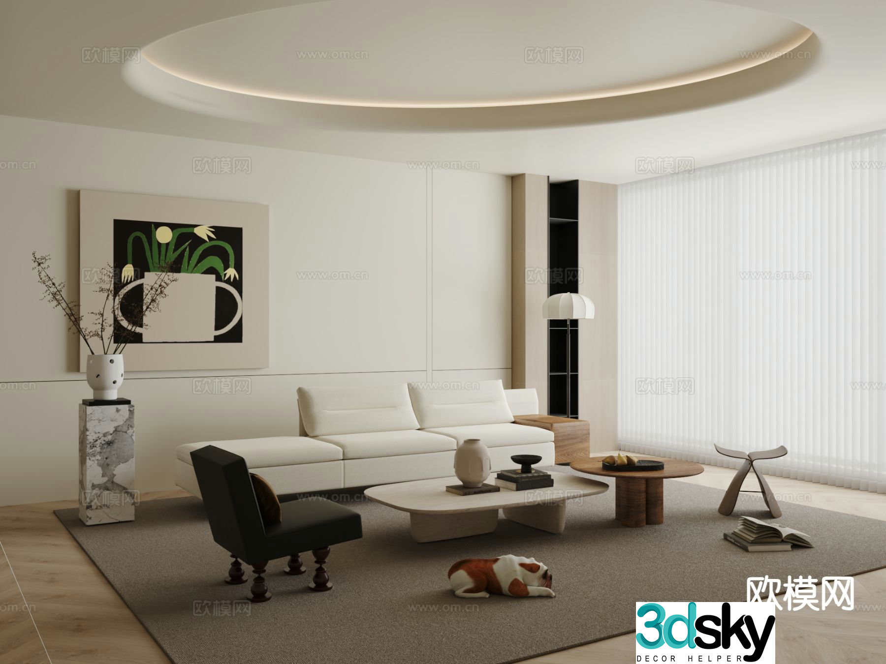 Wabi Sabi modular sofa 3d model