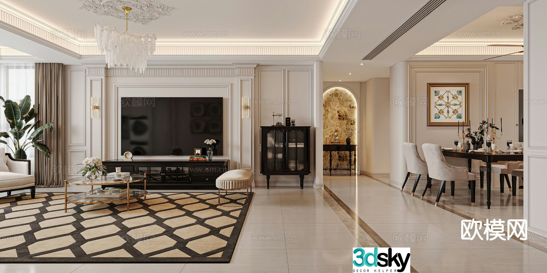 French restaurant 3d model