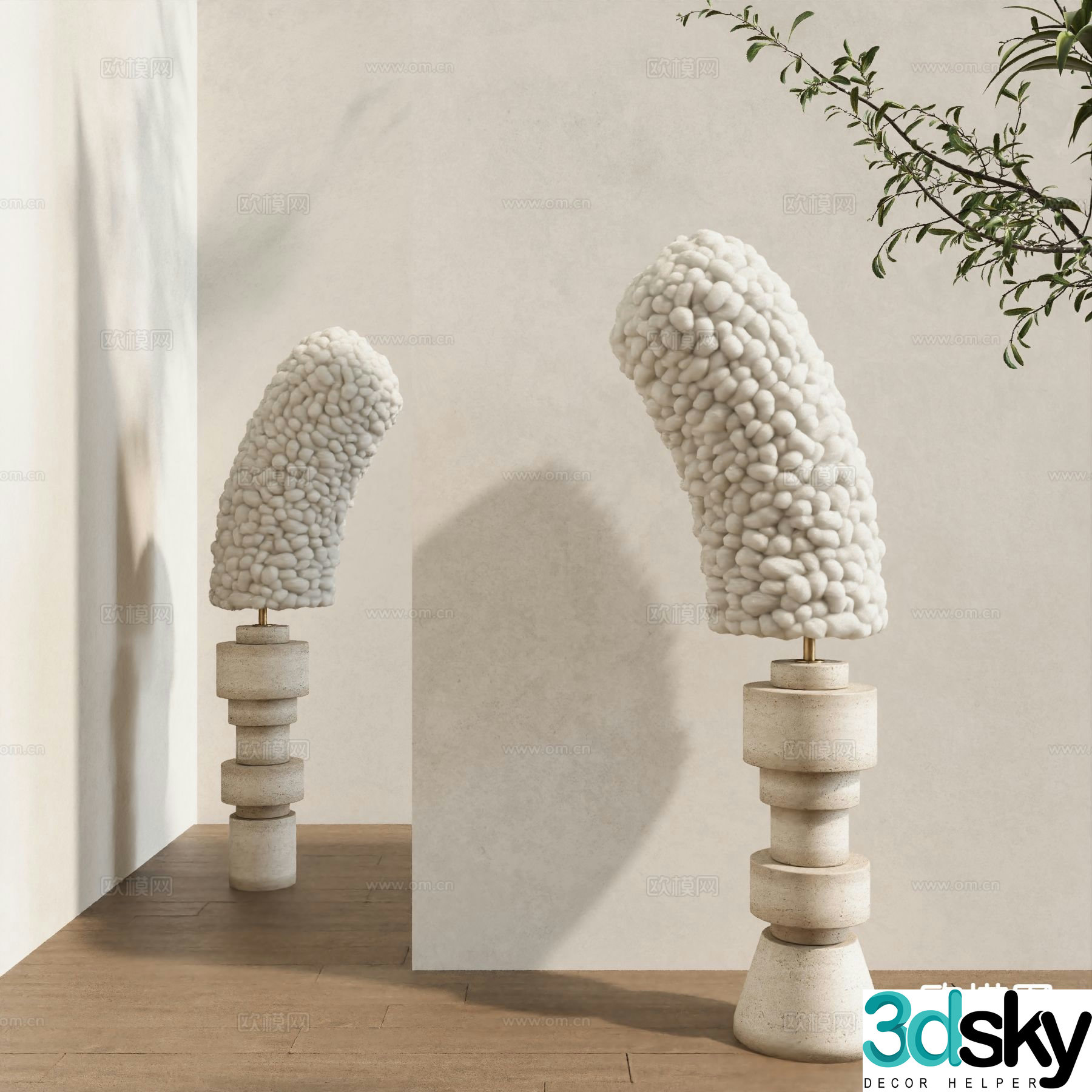 Wabi-sabi floor lamp 3d model
