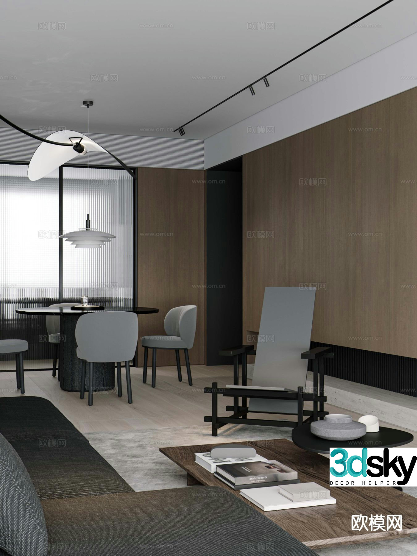 Modern guest restaurant 3d model
