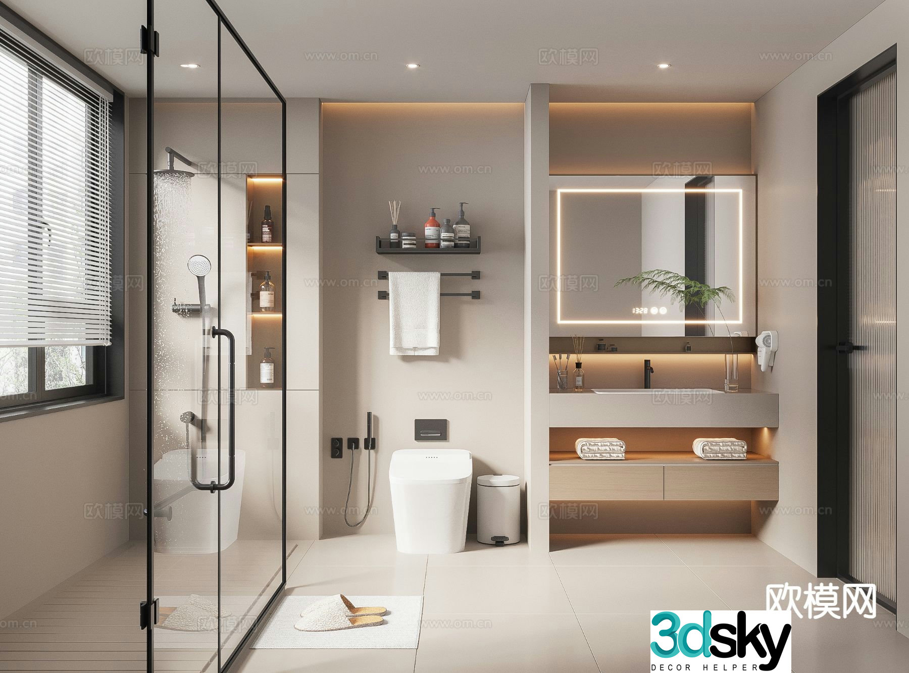 Modern bathroom bathroom 3d model
