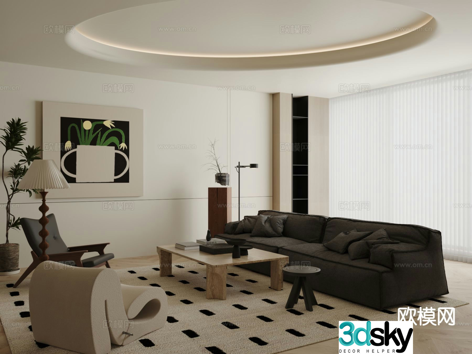 Medieval style modular sofa 3D model