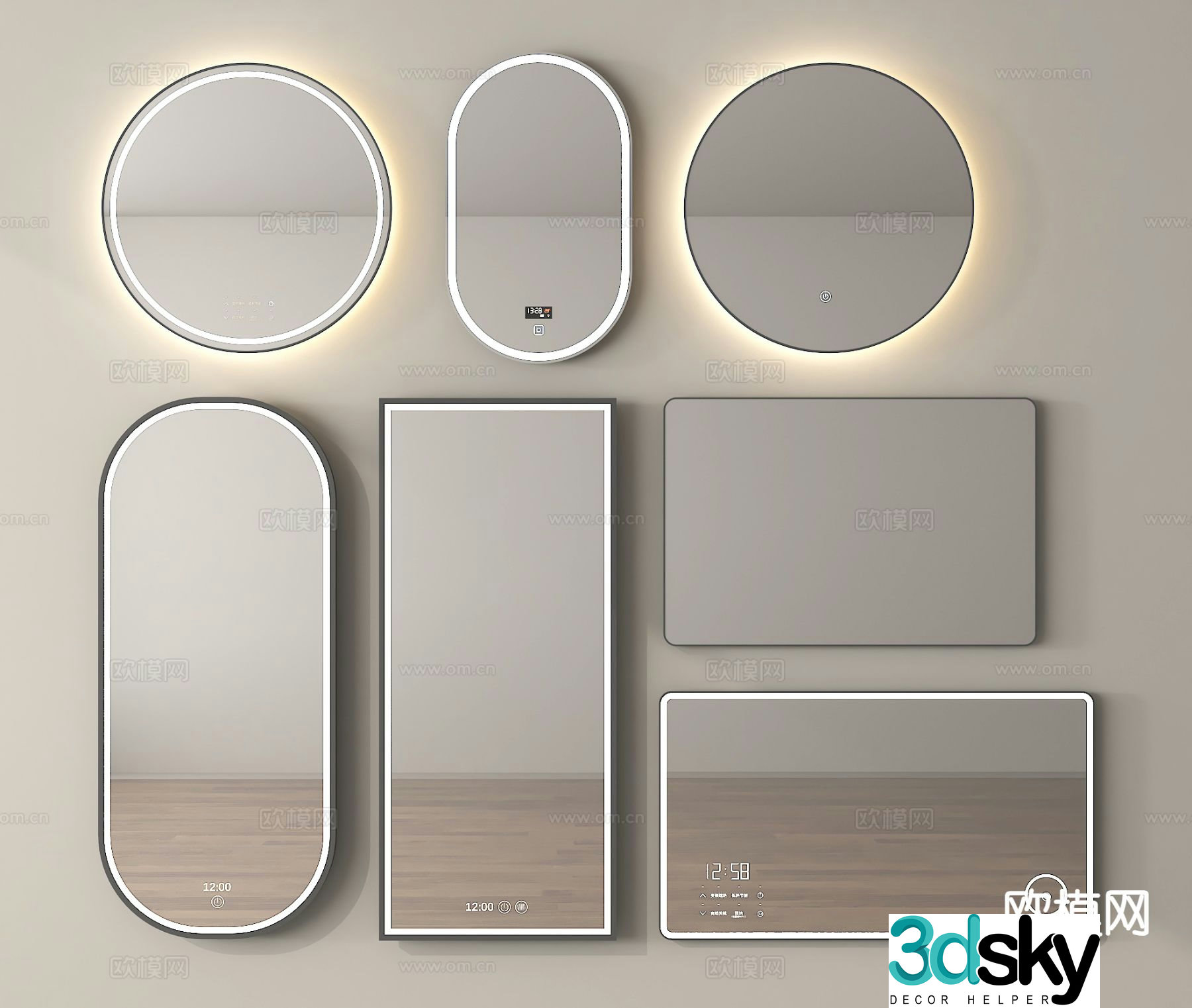 Mirror bathroom mirror hanging mirror wearing mirror full body mirror smart mirror 3d model