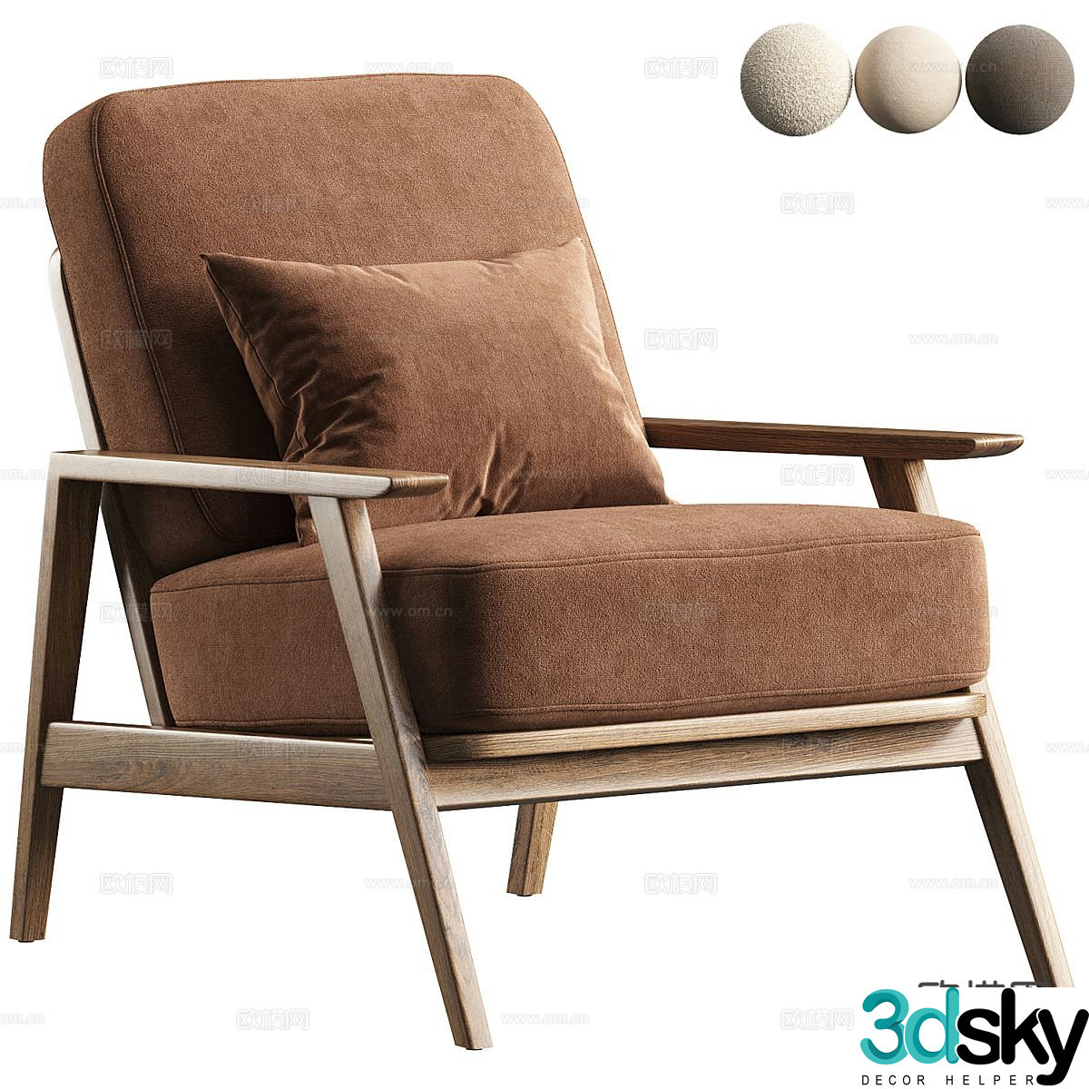 Wabi-sabi chair leisure chair 3d model