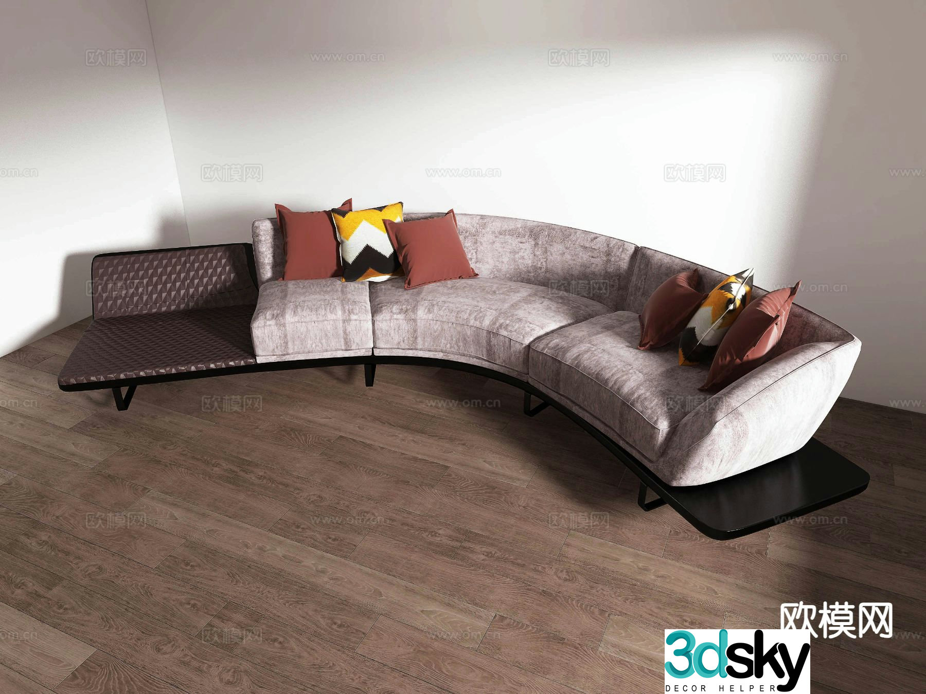 Modern curved sofa special shaped sofa 3d model