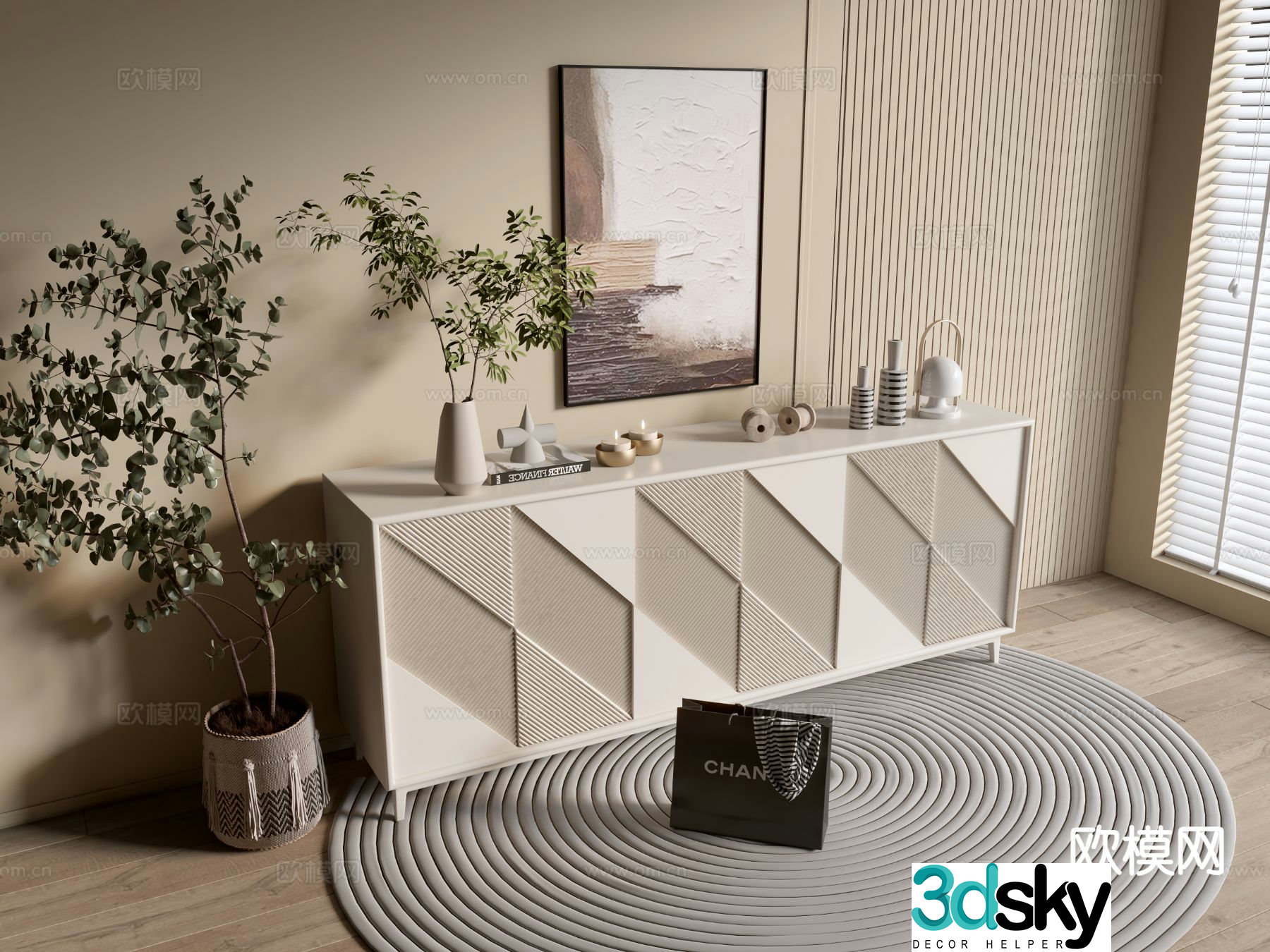 Modern entryway cabinet 3d model