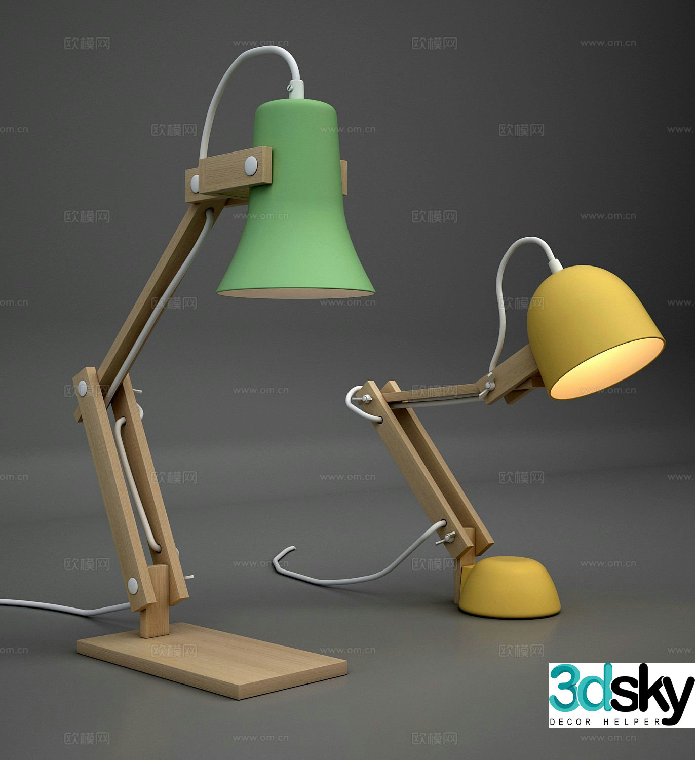 Nordic desk lamp folding desk lamp 3d model