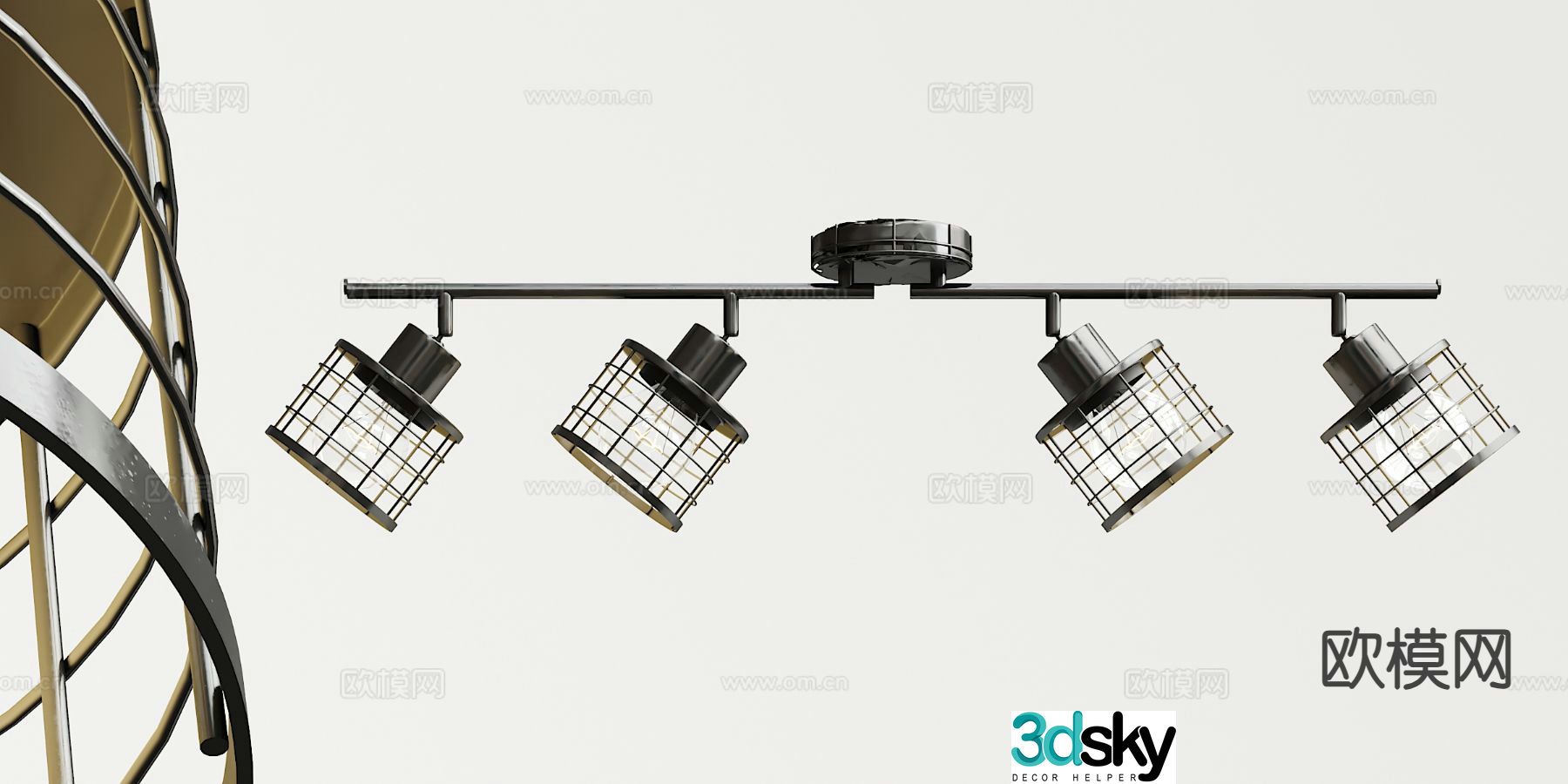 Industrial style chandelier restaurant chandelier 3d model