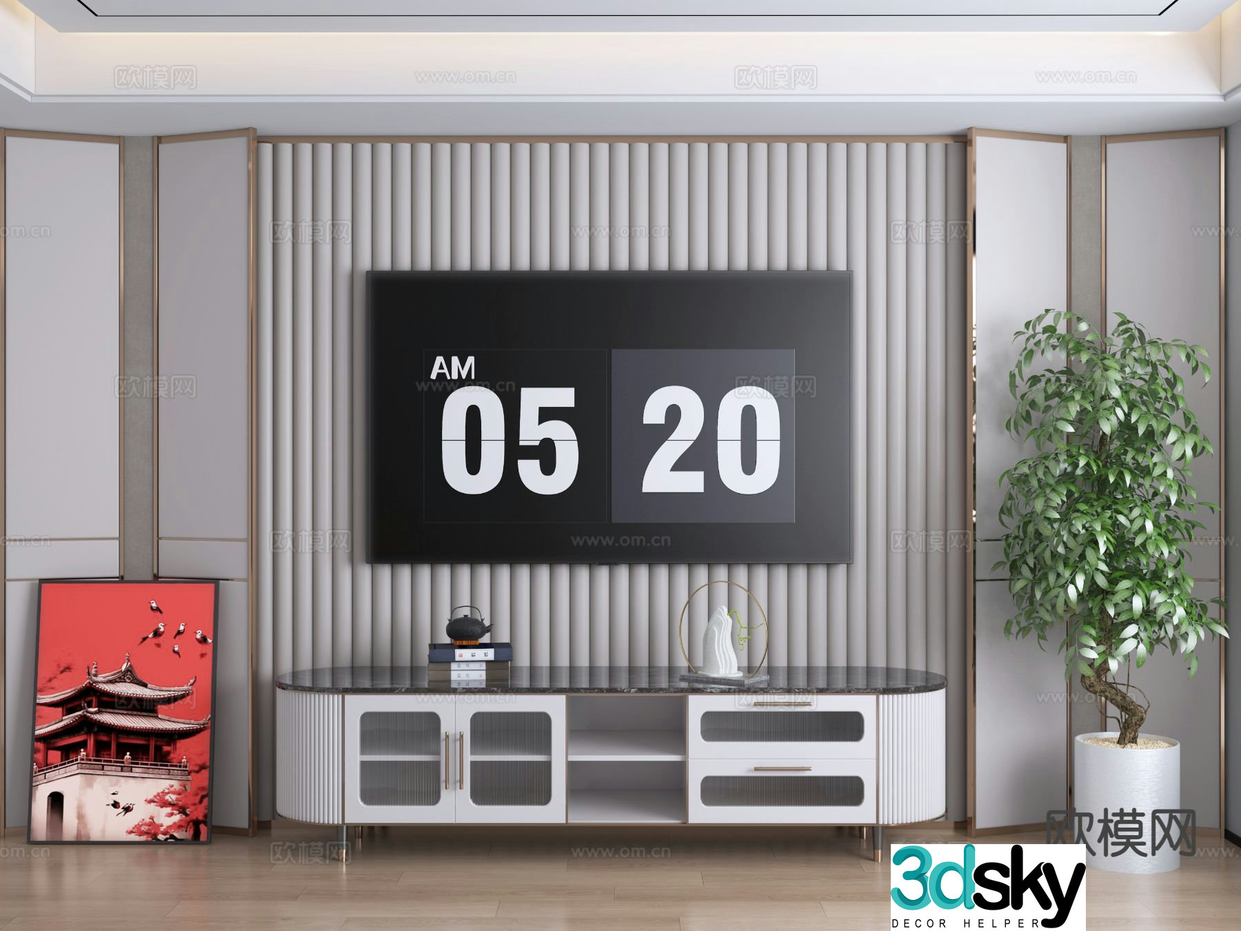 New Chinese style TV cabinet 3d model