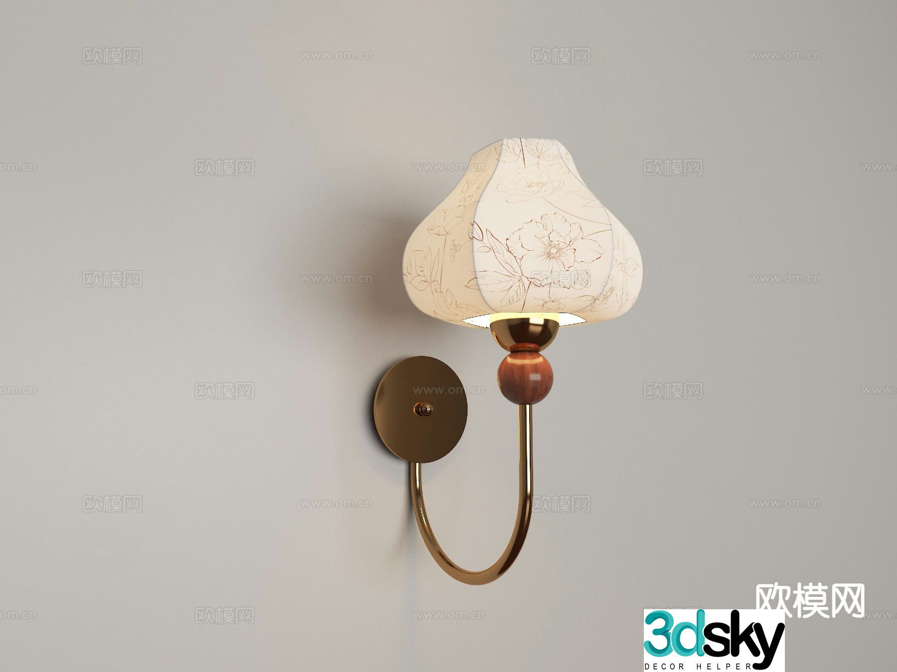 French retro wall lamp 3d model