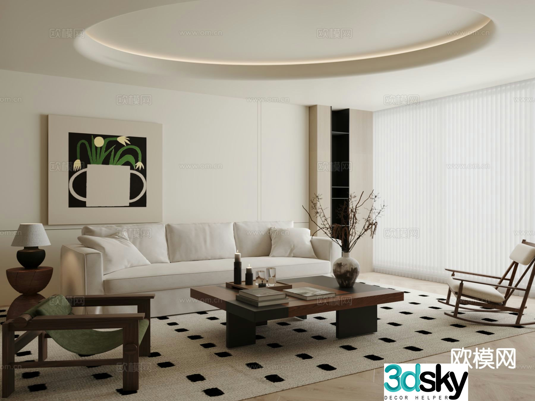 Medieval style modular sofa 3D model