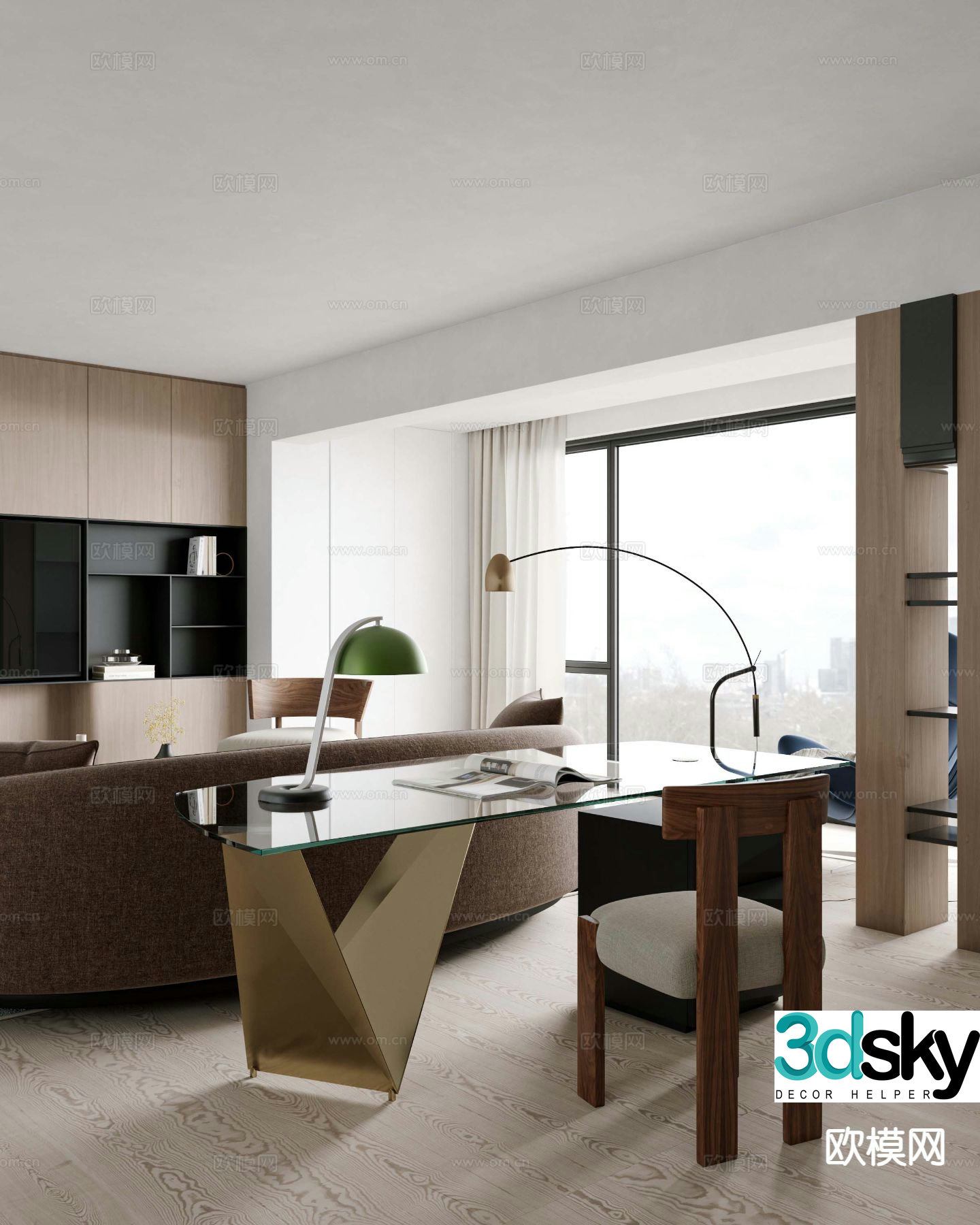 Modern living room study 3d model