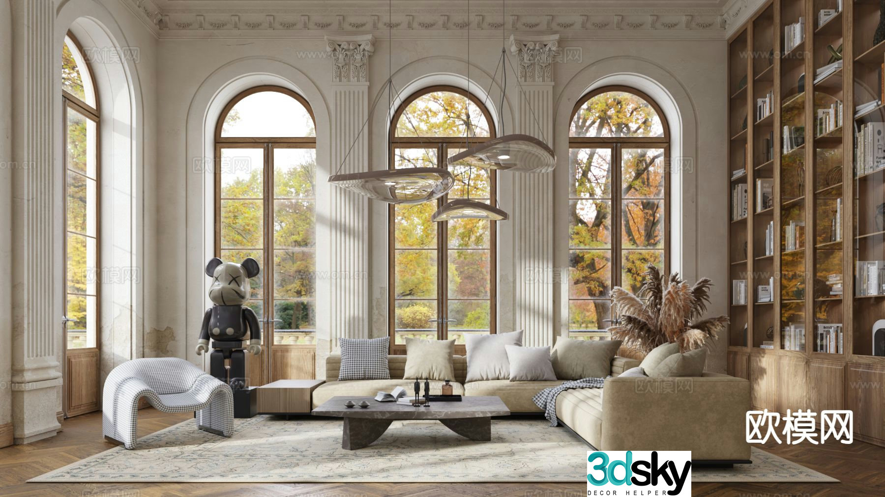 French living room 3d model
