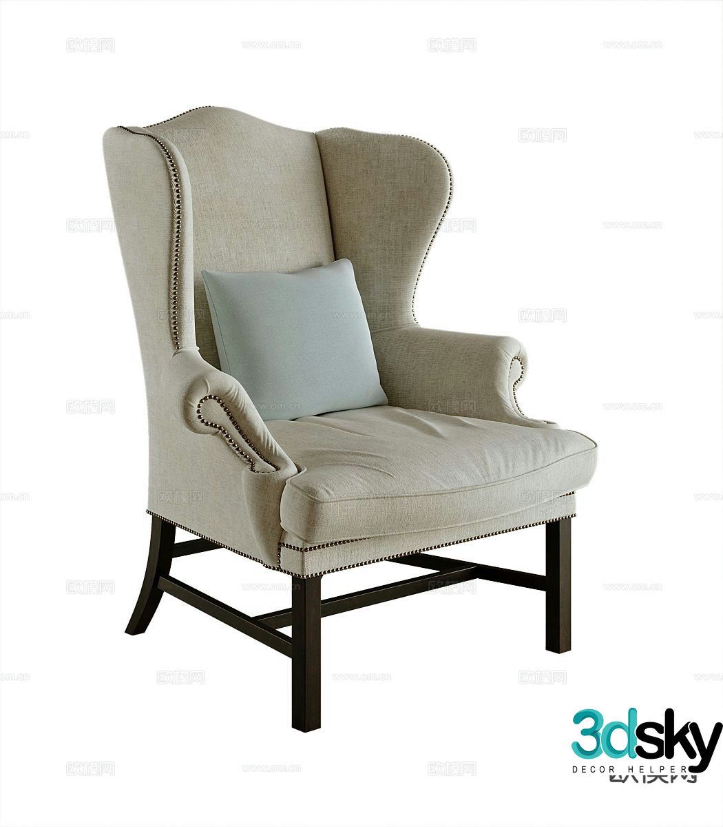 American leisure chair armchair 3d model