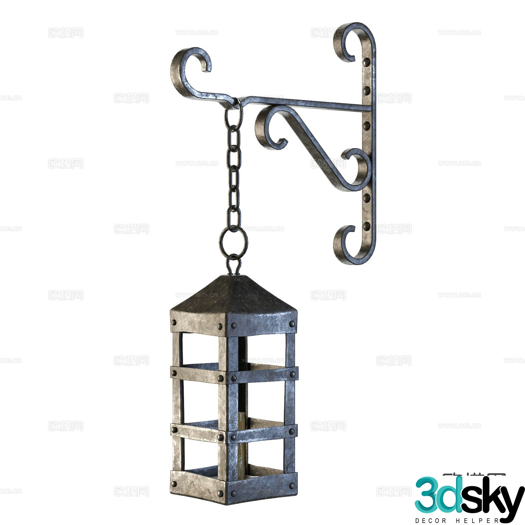 Industrial style garden lamp wall lamp 3d model