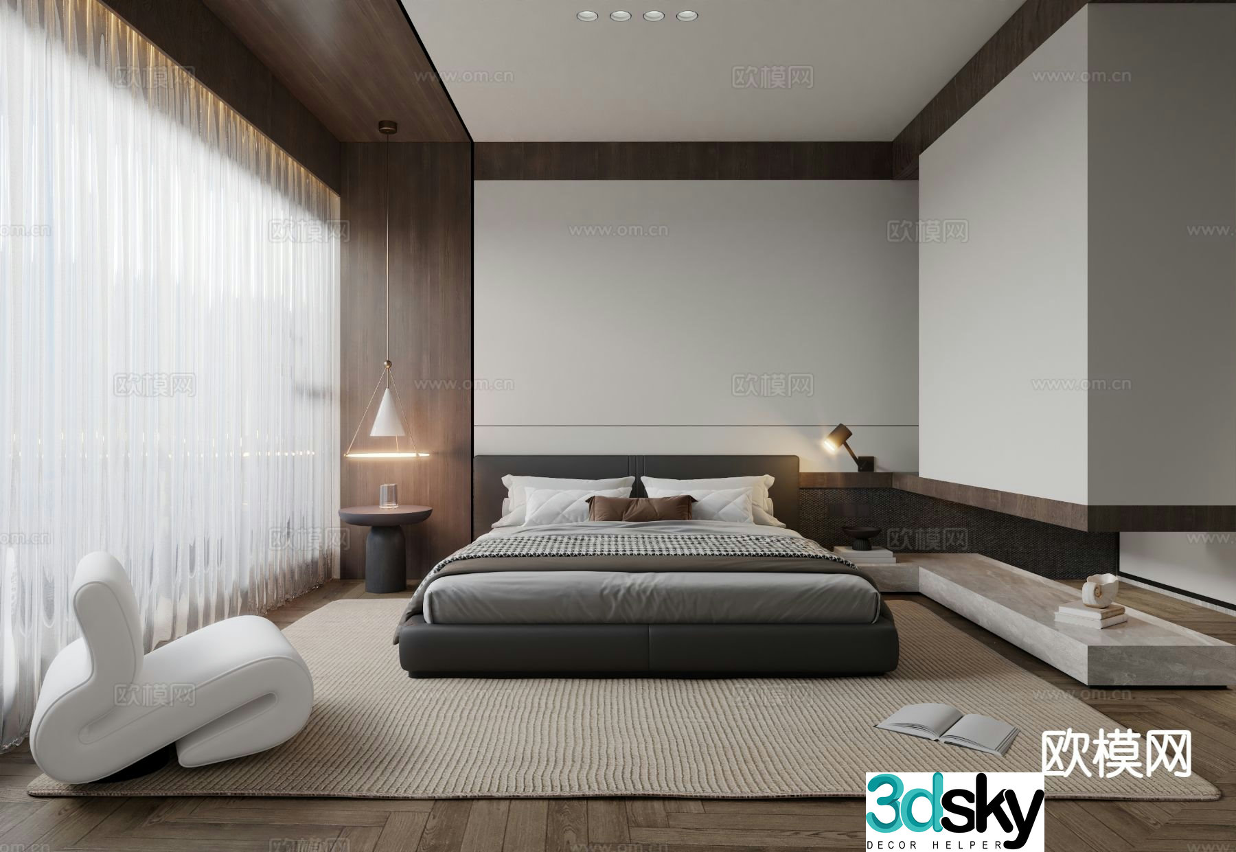 Italian style bedroom master bedroom 3d model