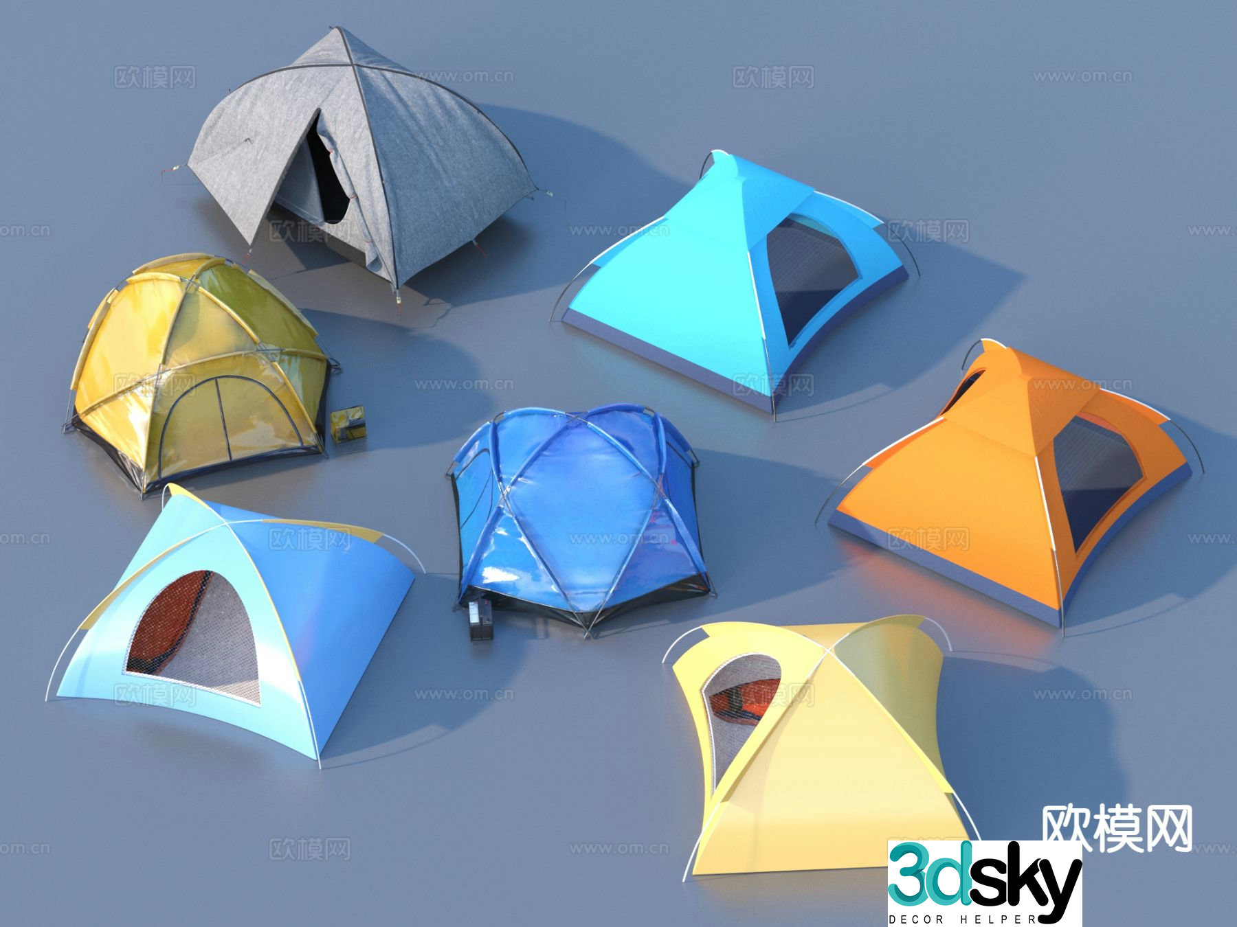 tent camping equipment outdoor tent 3d model