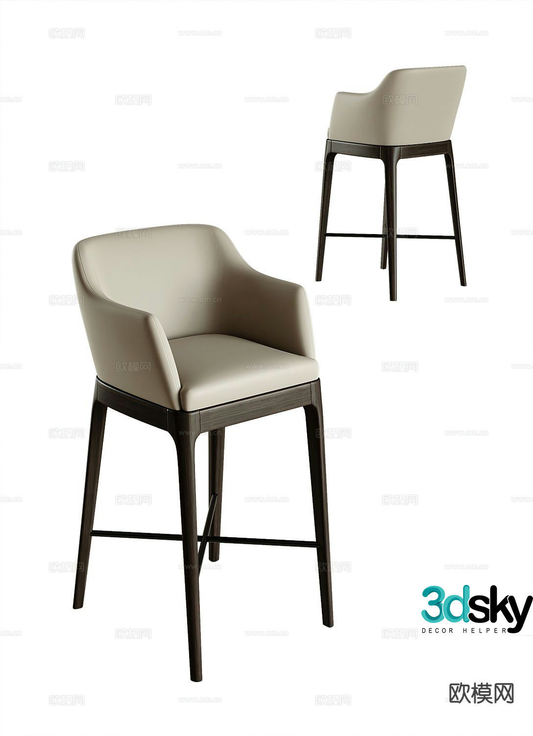 Modern bar stool bar stool high stool 3d model