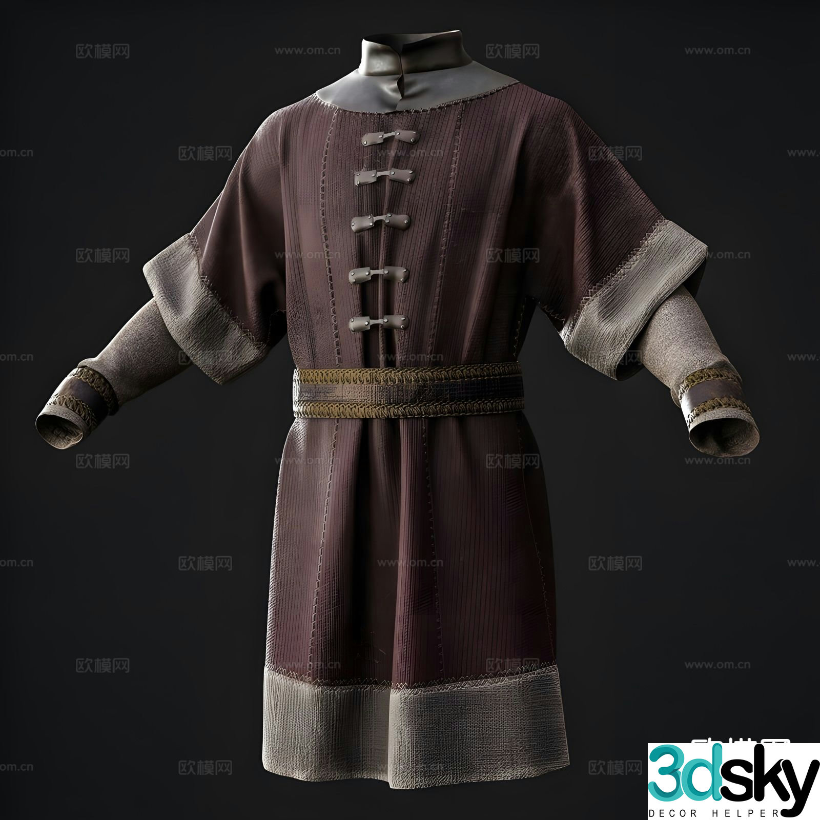 Medieval clothing European ancient clothing 3D model