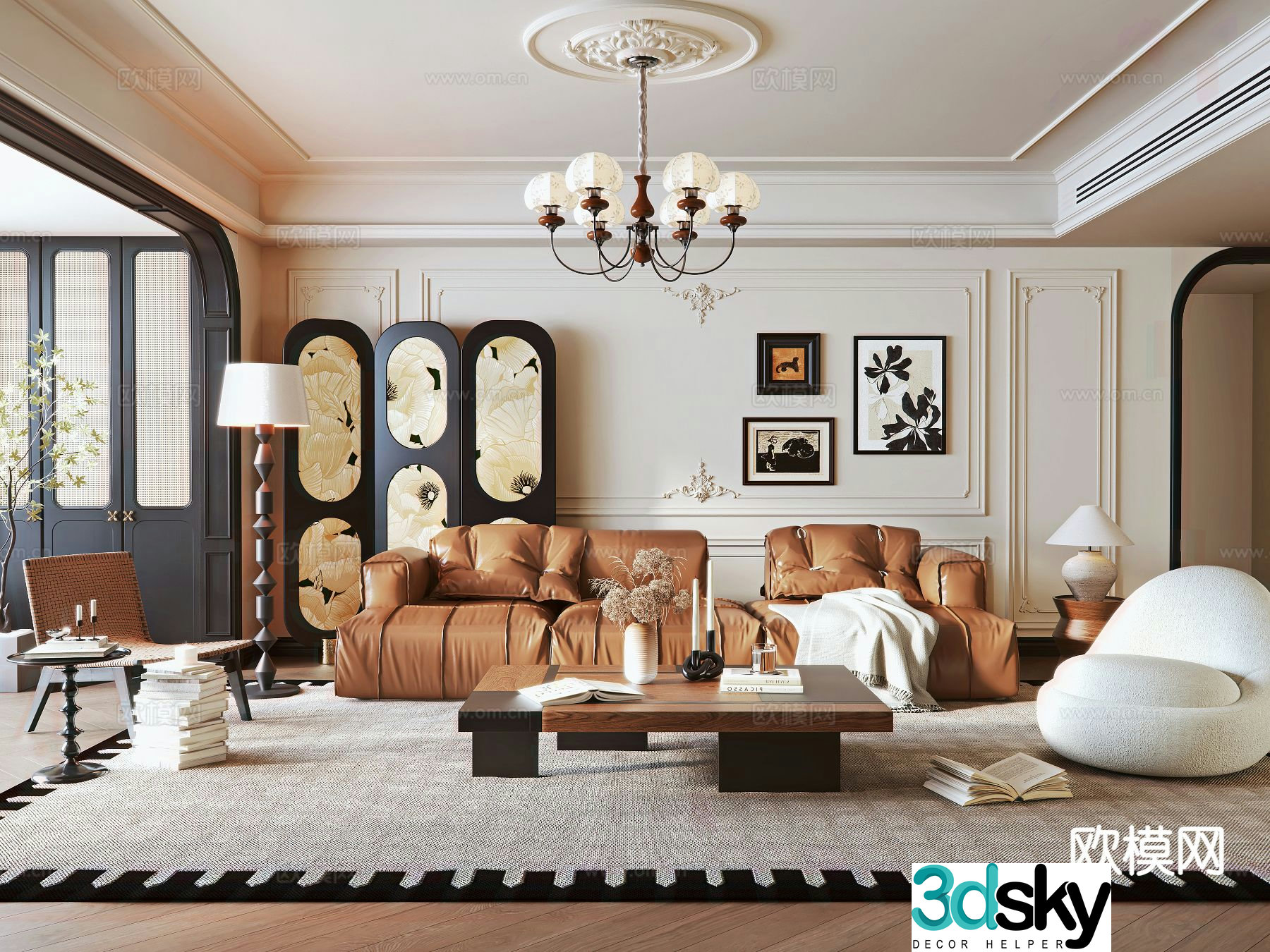 Medieval style living room 3D model