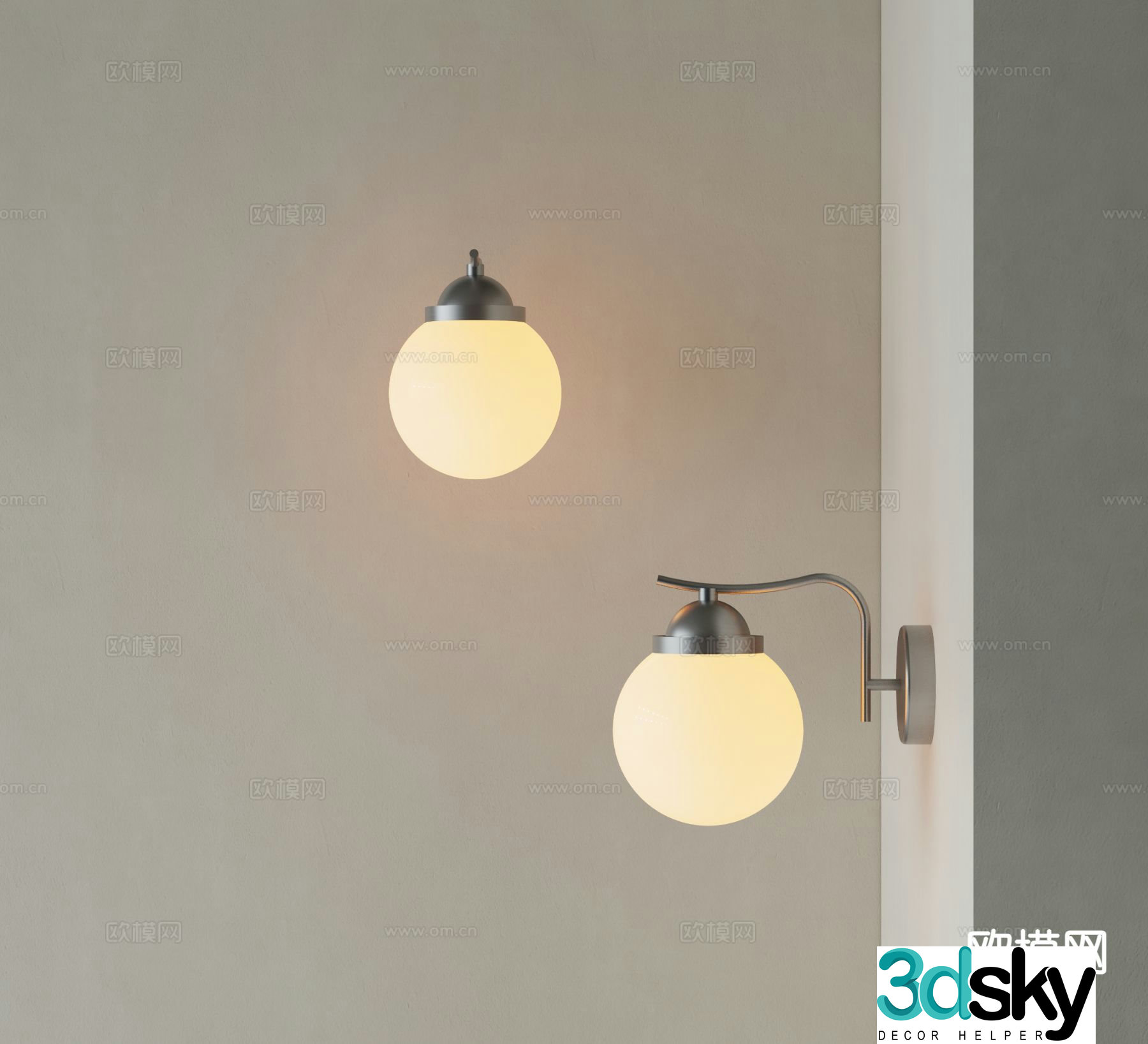 Modern wall light 3d model