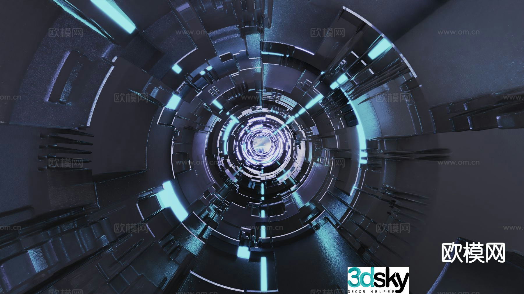 science and technology channel future science fiction square tunnel circular tunnel 3d model