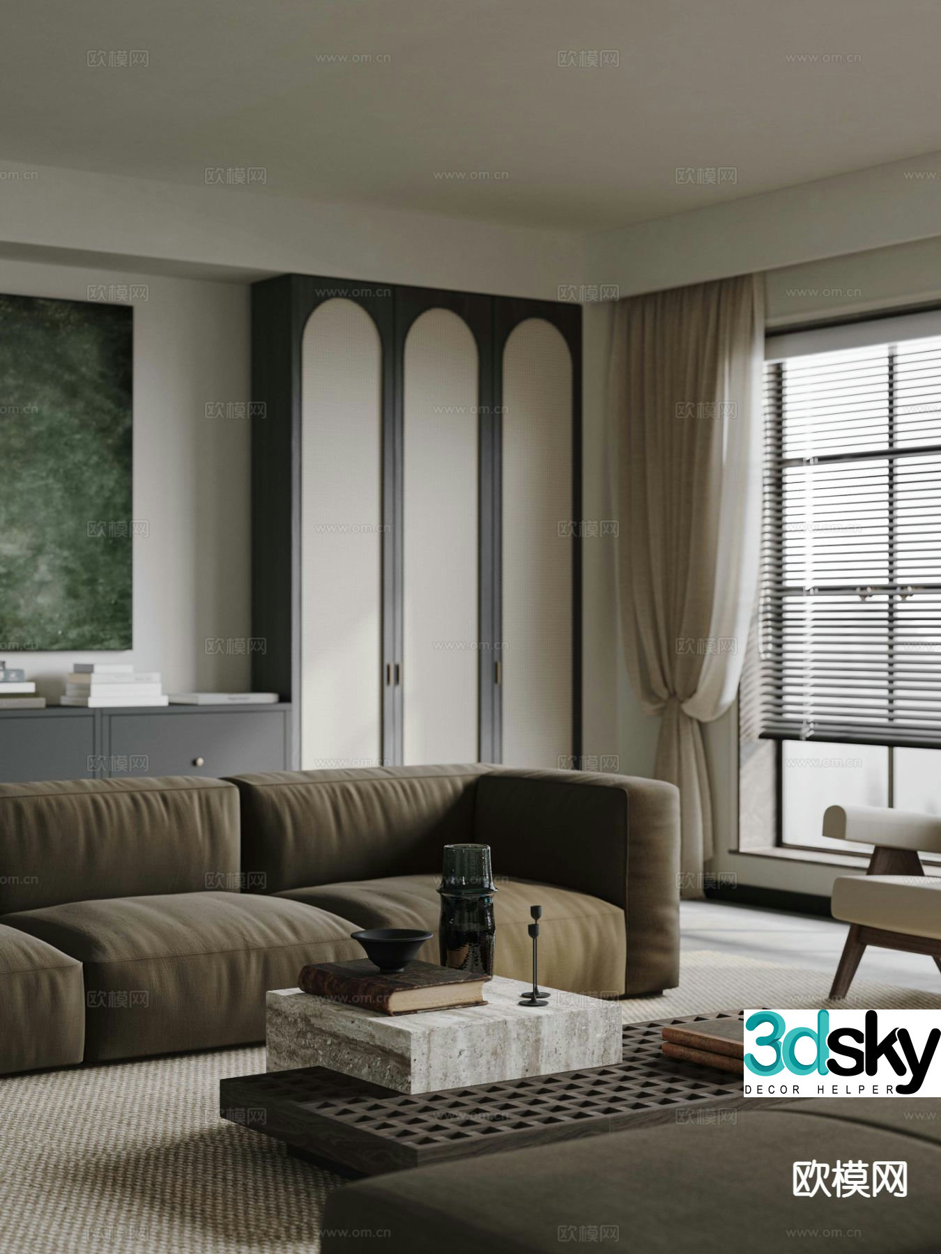 Modern sectional sofa 3d model