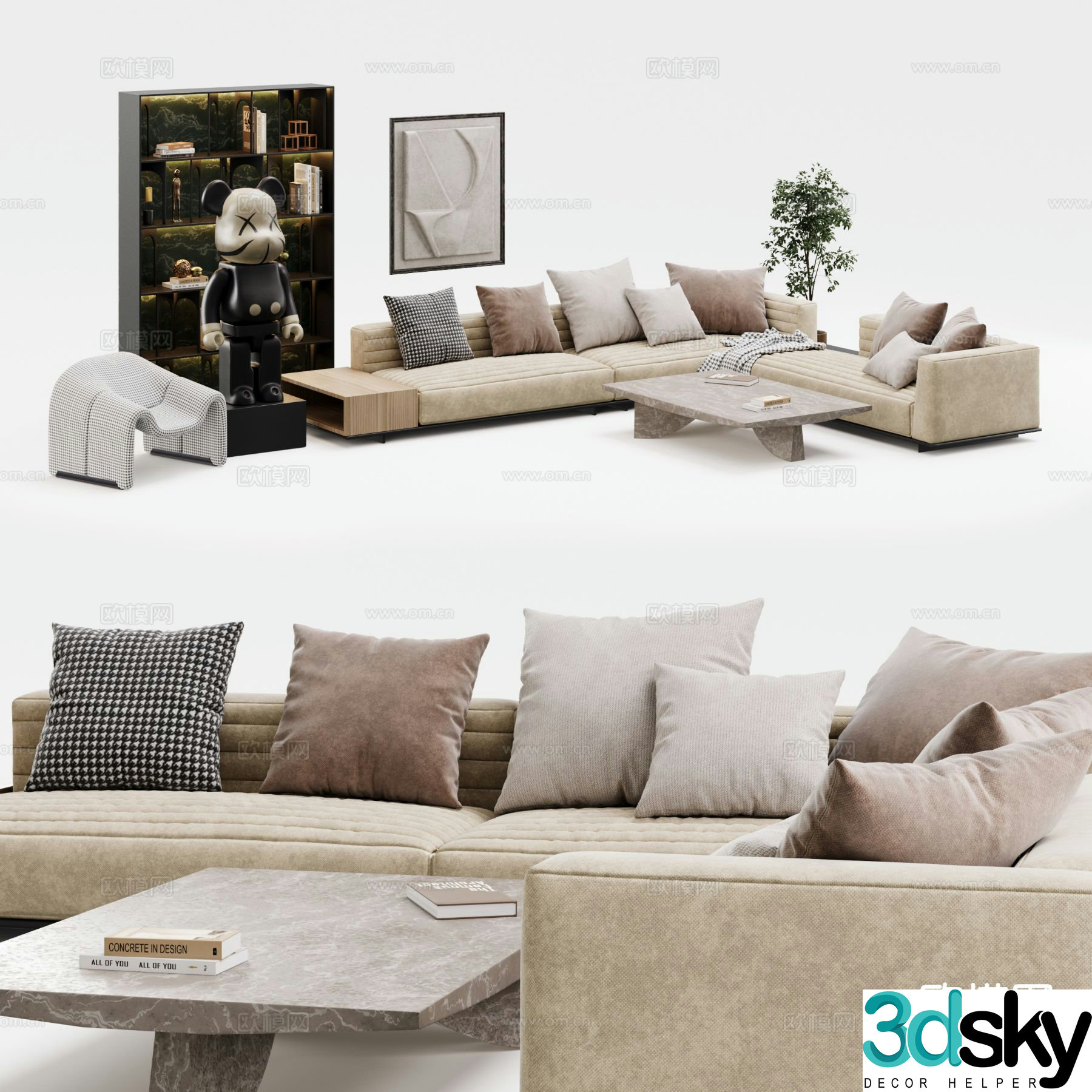 Modern modular sofa corner sofa 3d model