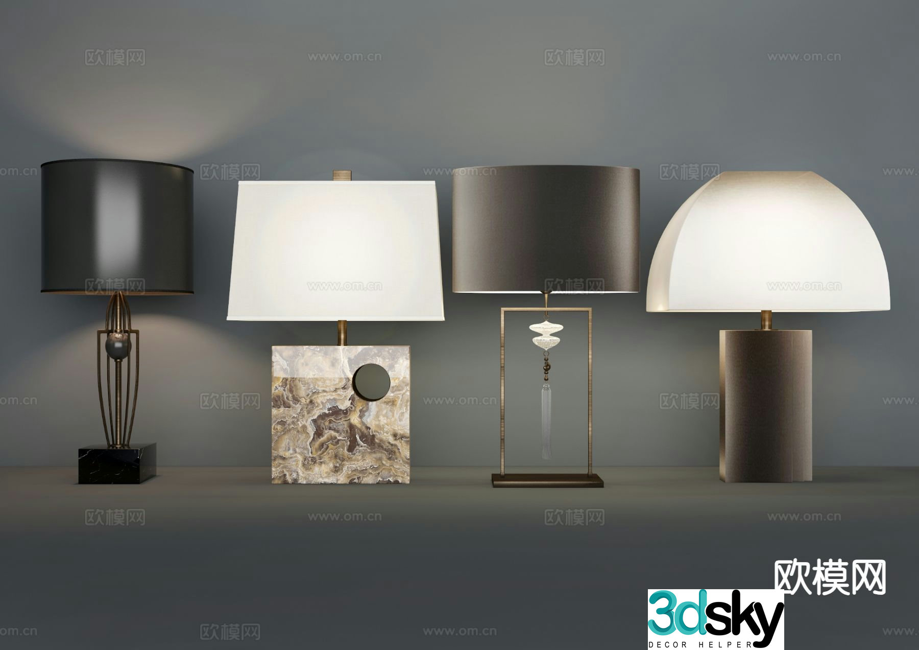 Modern table lamp bedside lamp 3d model