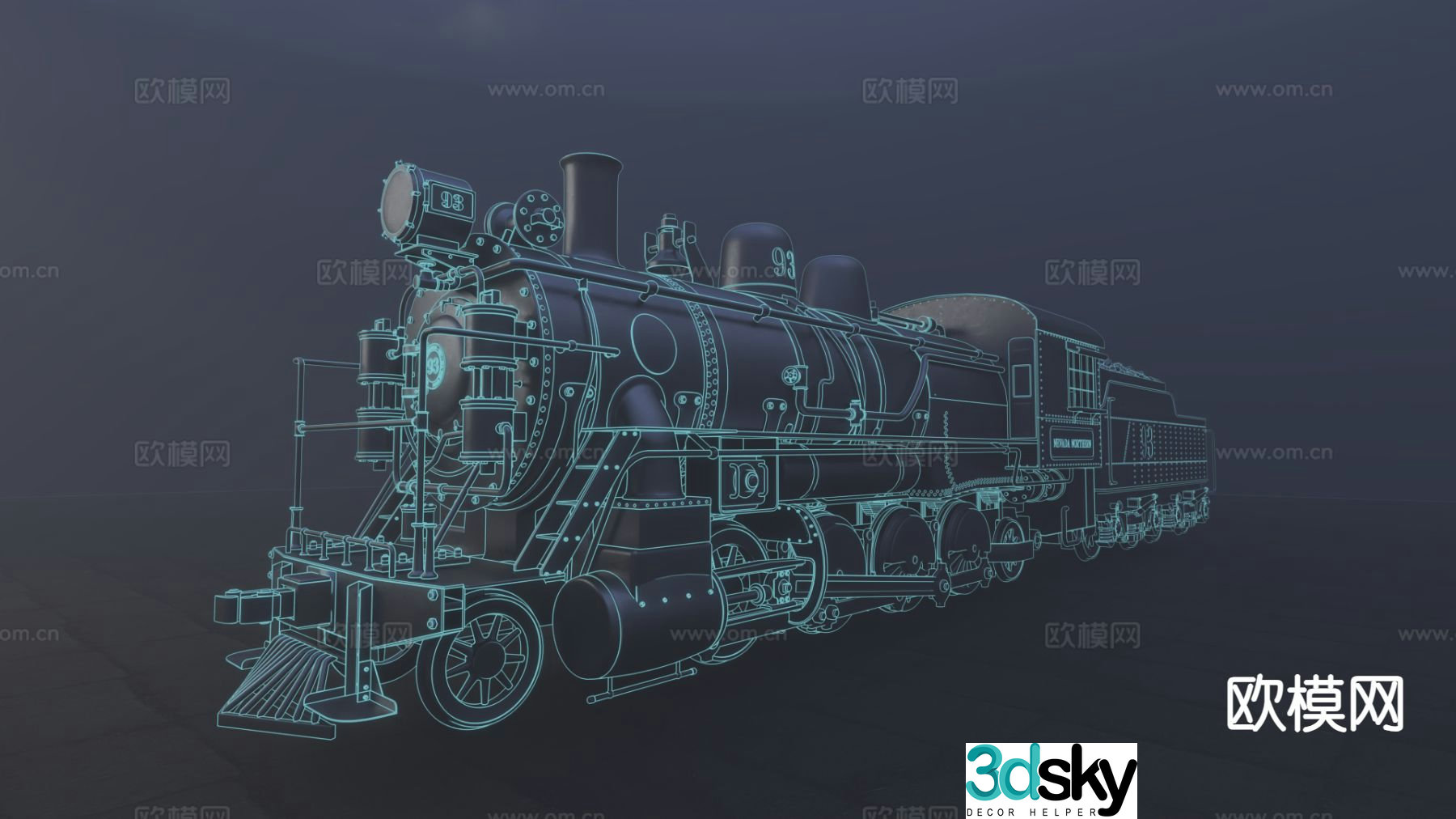 Modern train technology old train 3d model