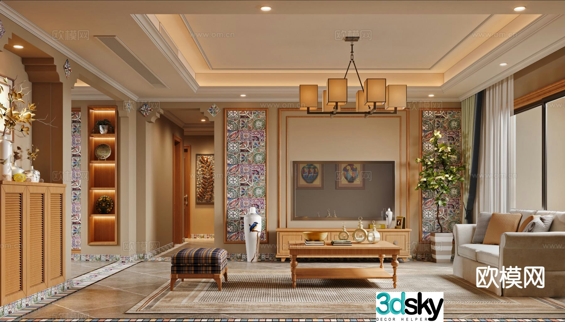 Southeast Asian living room 3d model