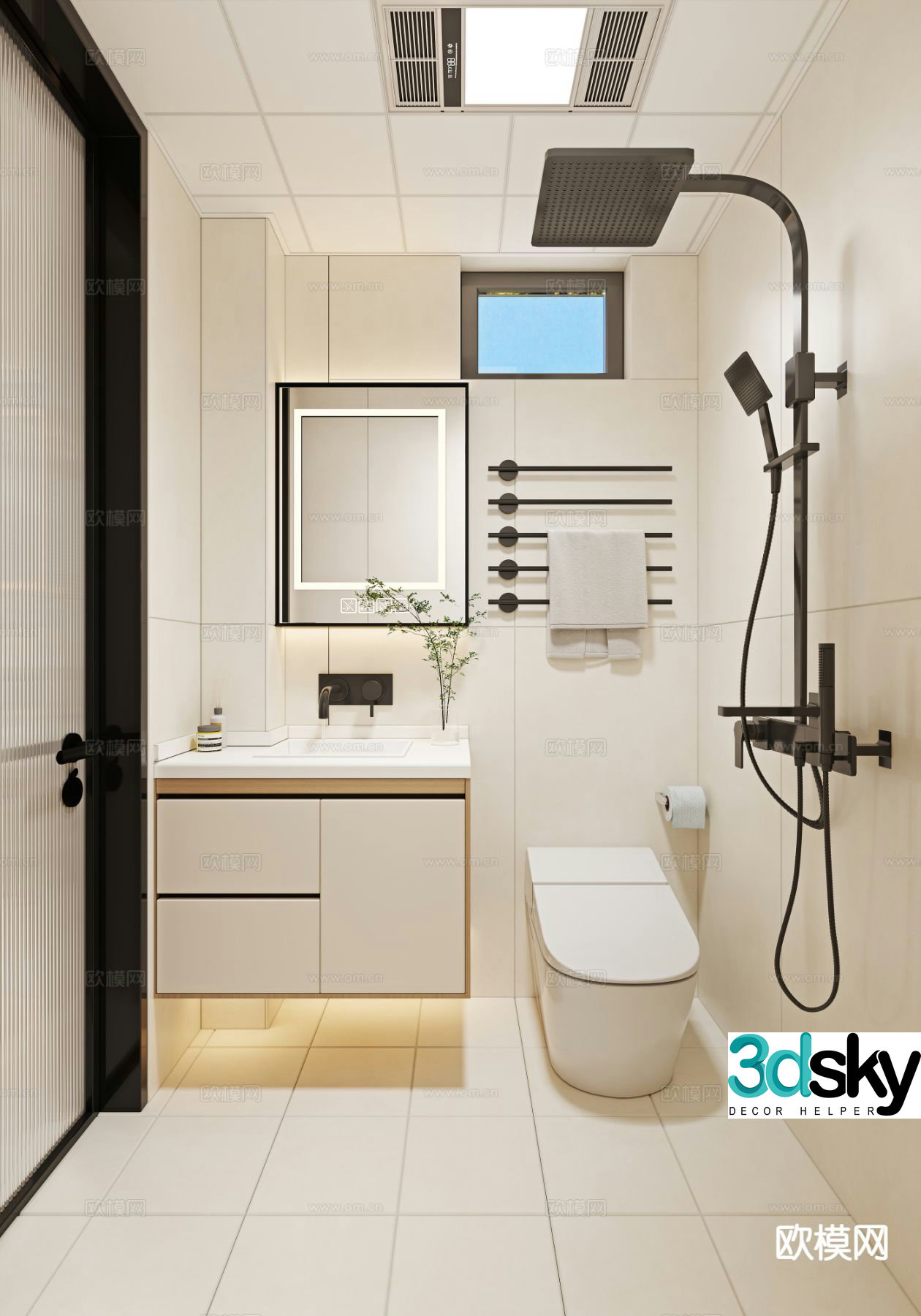 Modern bathroom bathroom 3d model