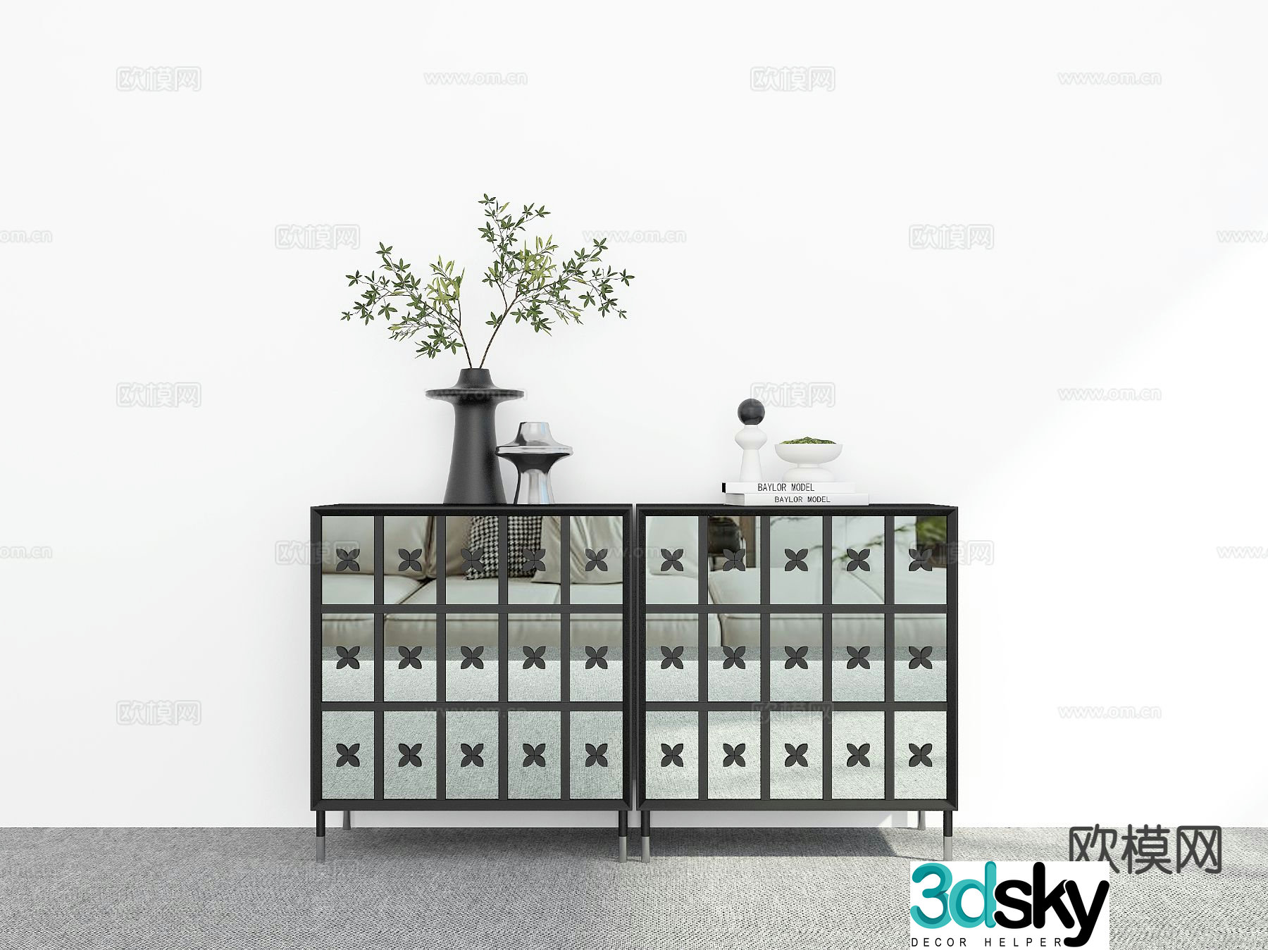 Modern entryway cabinet 3d model