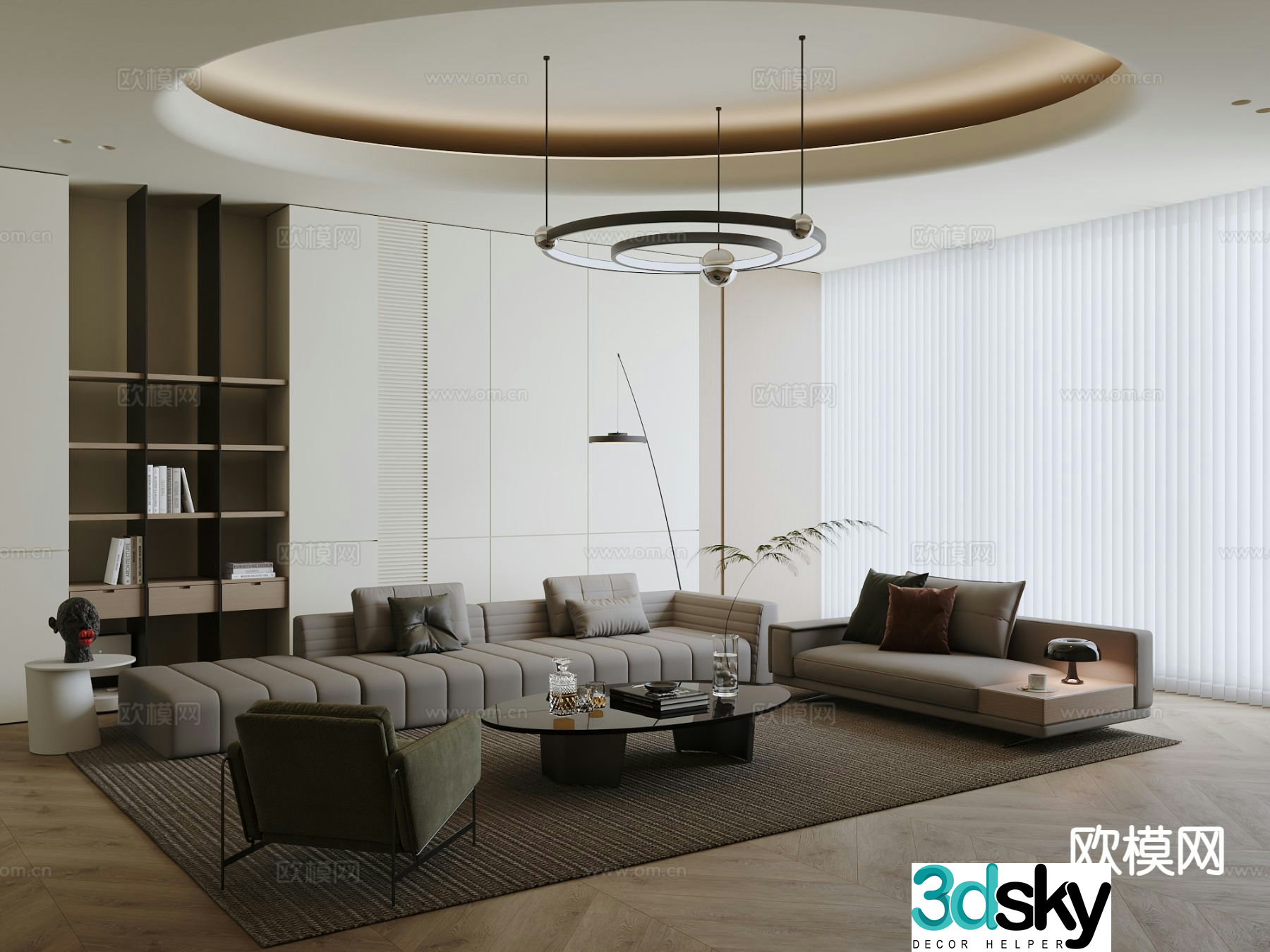 Modern sectional sofa 3d model
