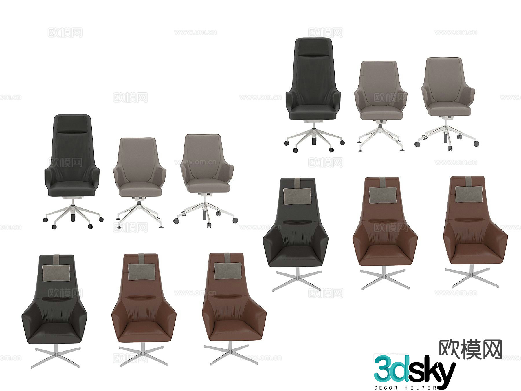 Modern office chair staff chair 3d model