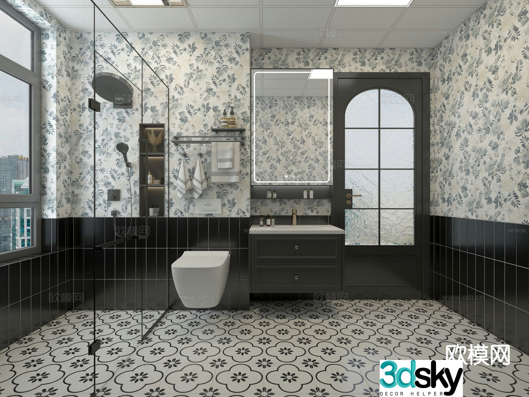 French bathroom bathroom 3d model
