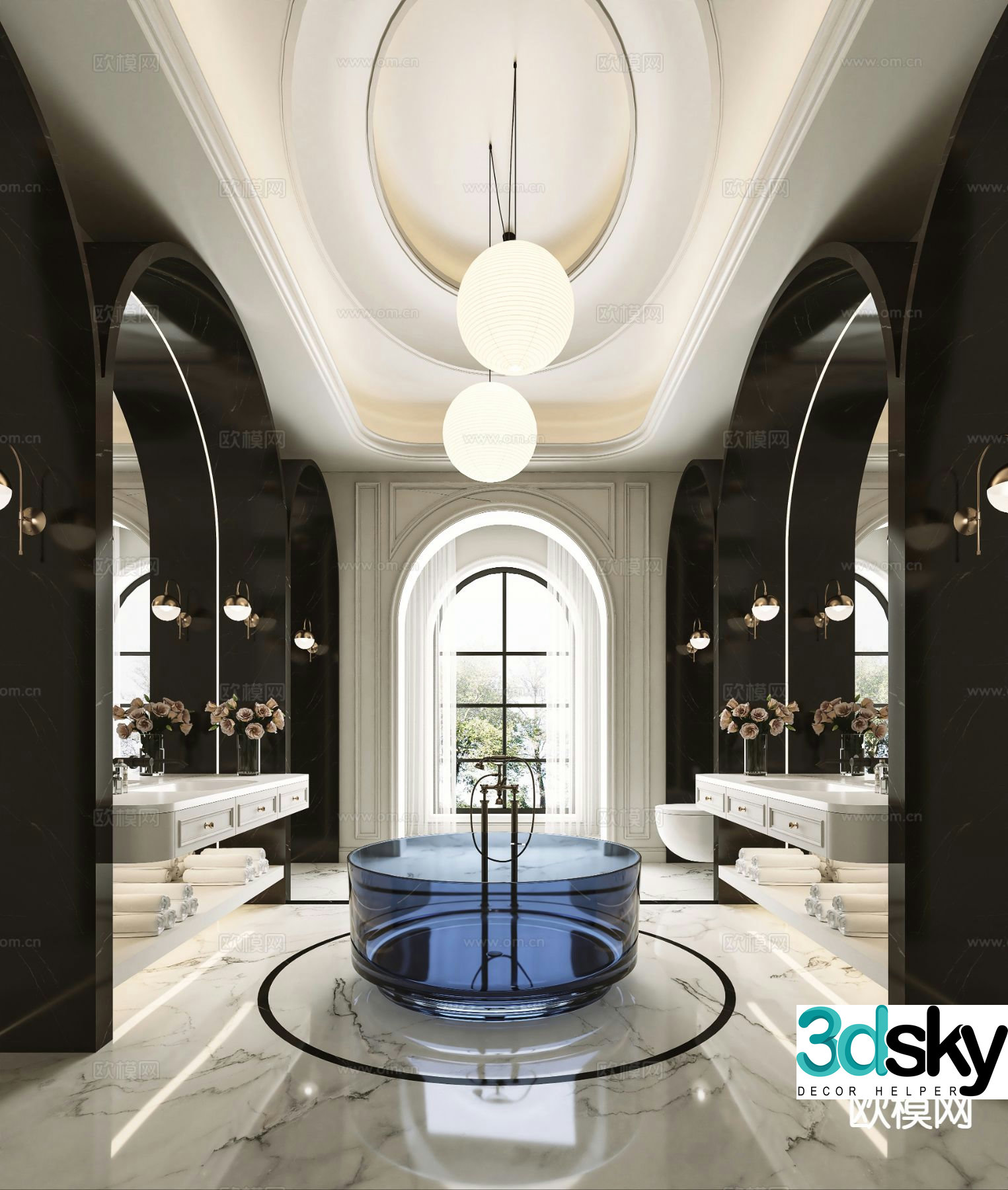 French bathroom villa bathroom luxury bathroom 3D model