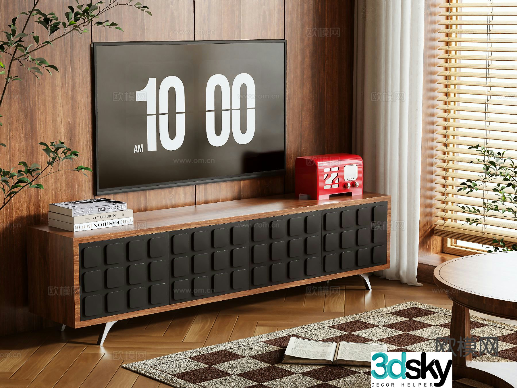 Medieval style TV cabinet 3D model