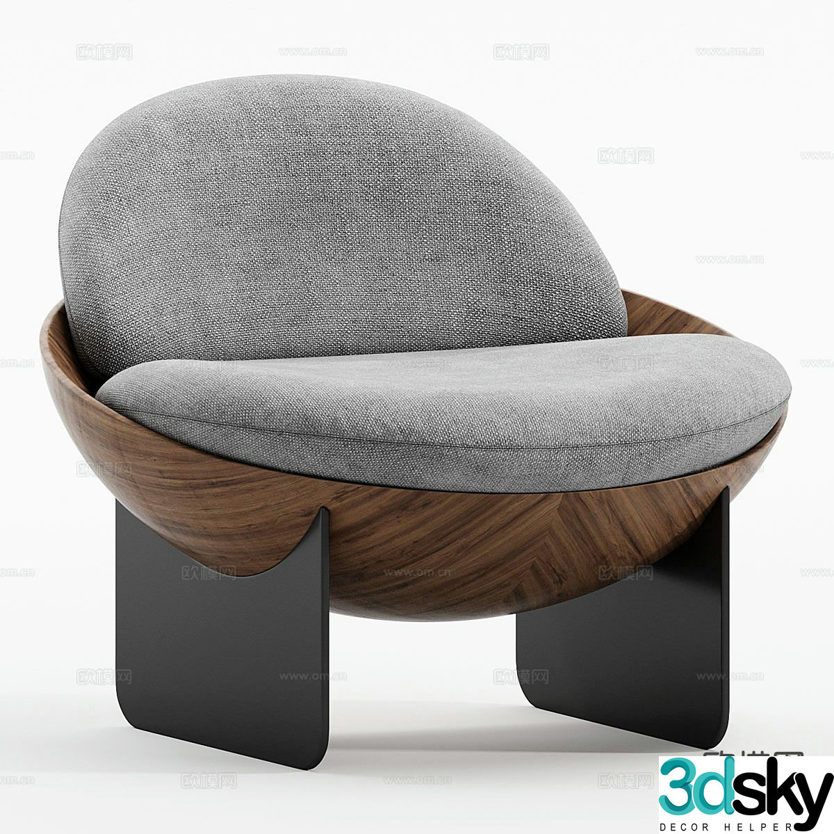 Italian style leisure chair sofa chair 3d model