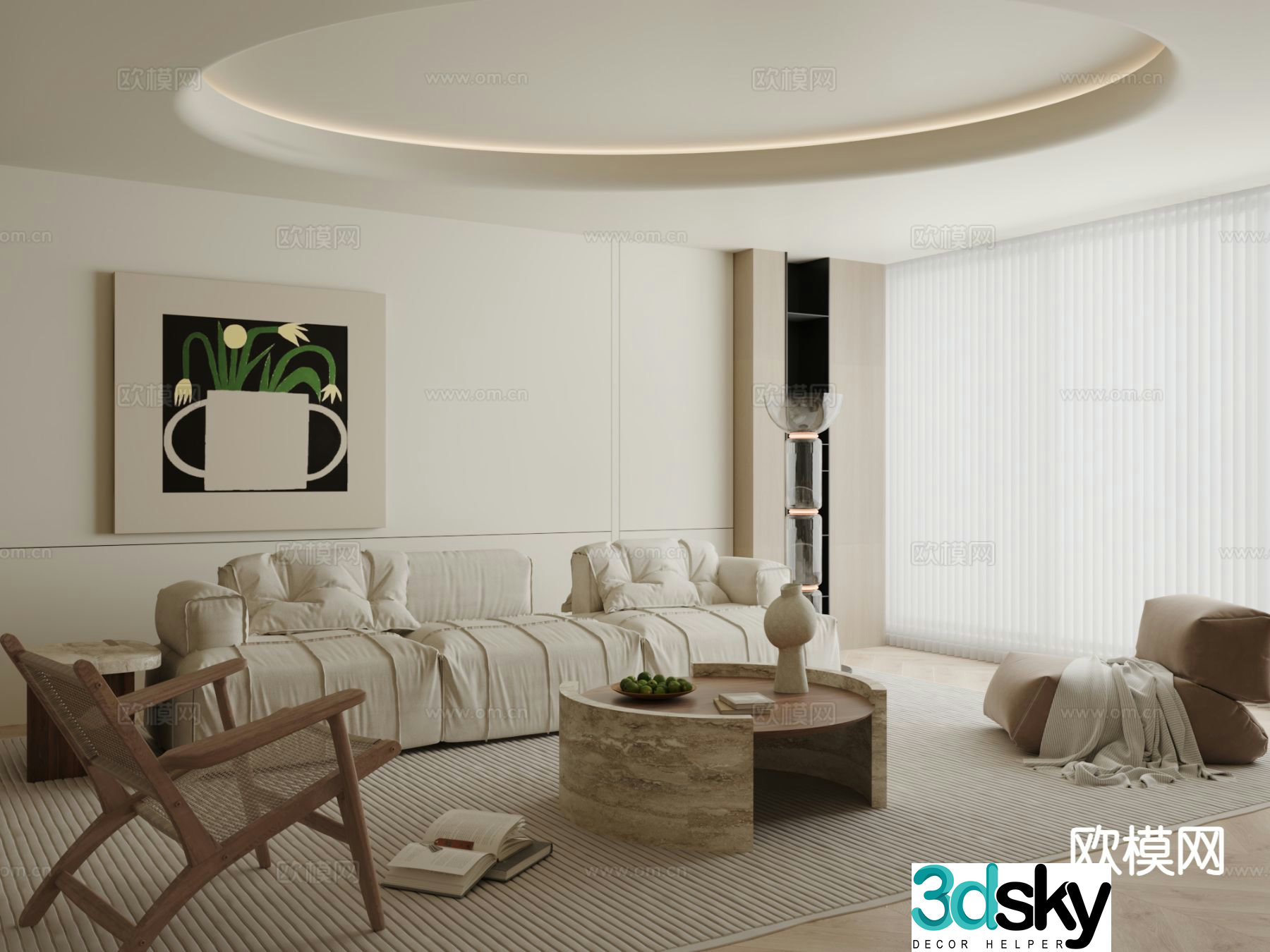 Wabi Sabi modular sofa 3d model