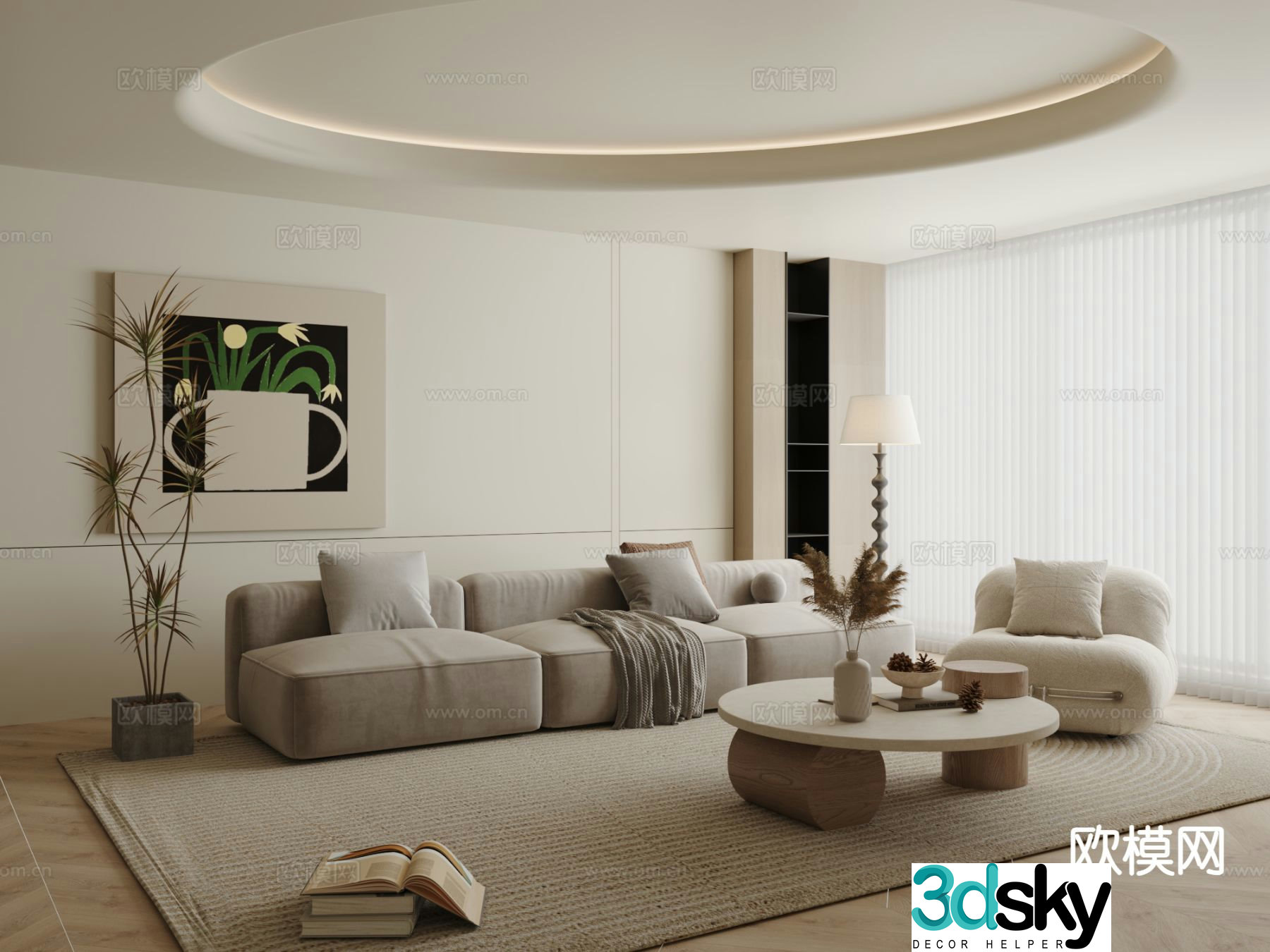 Wabi Sabi modular sofa 3d model