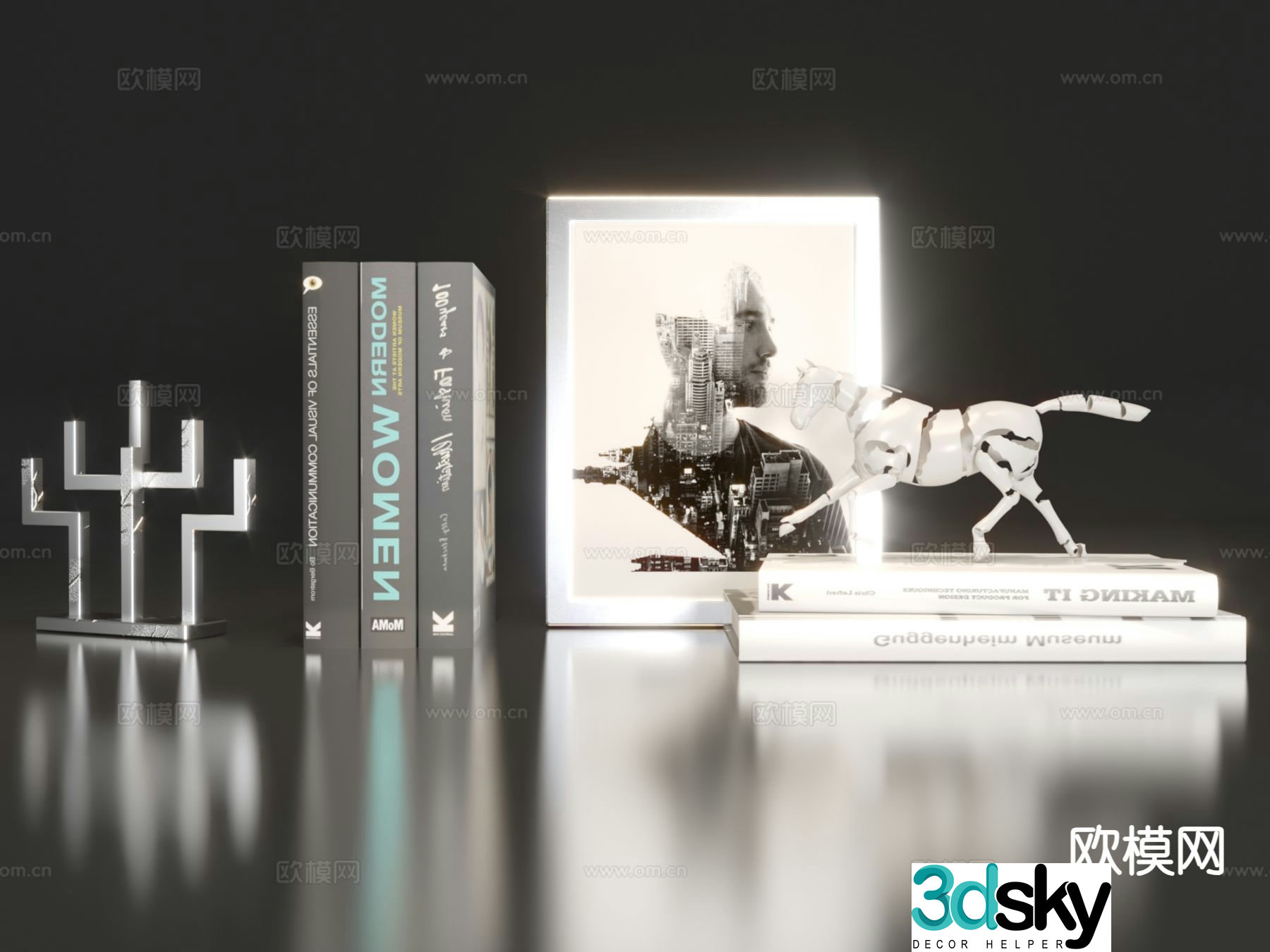 Ornaments books crafts 3d model