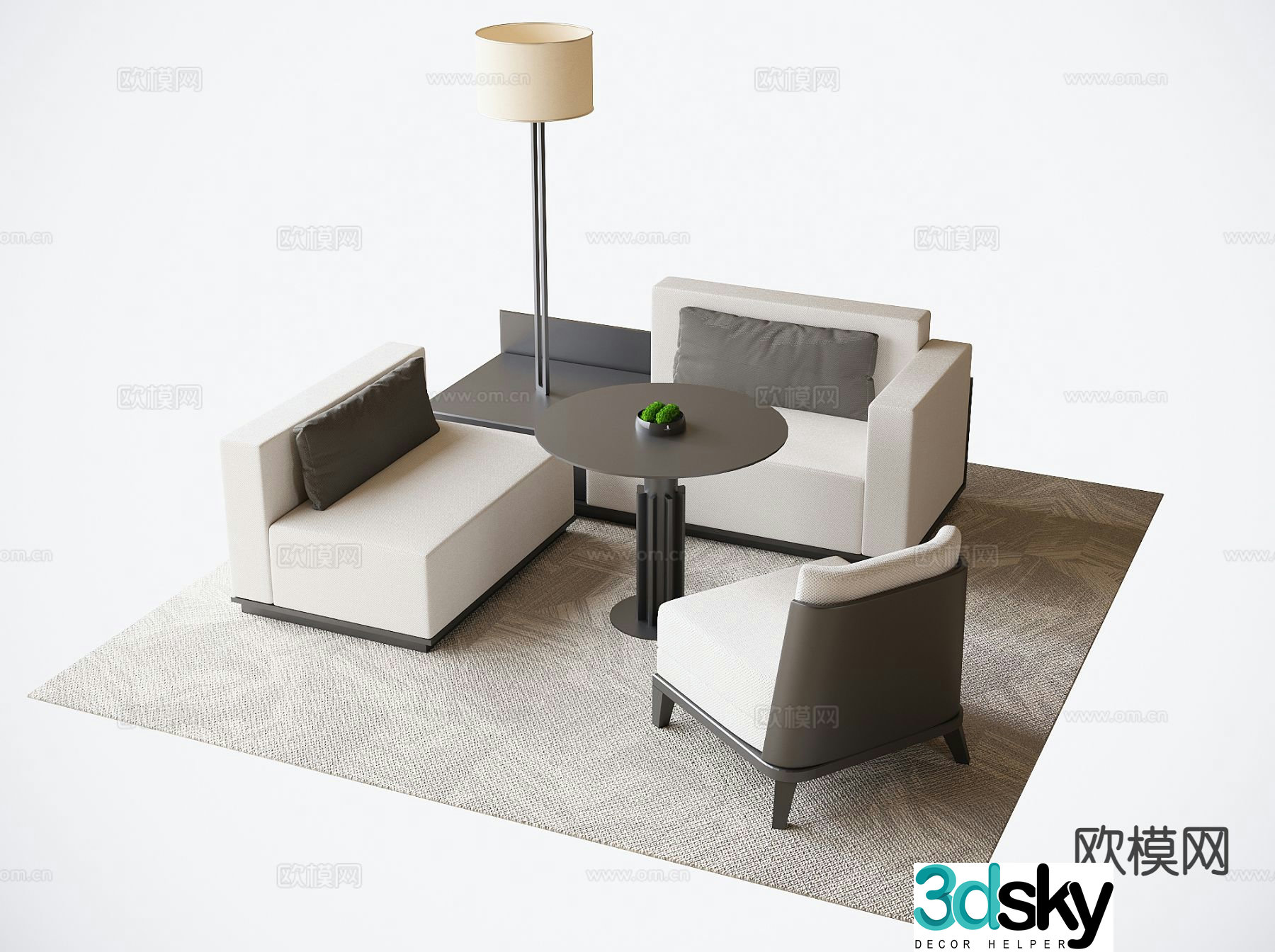 Modern sales office sofa 3d model