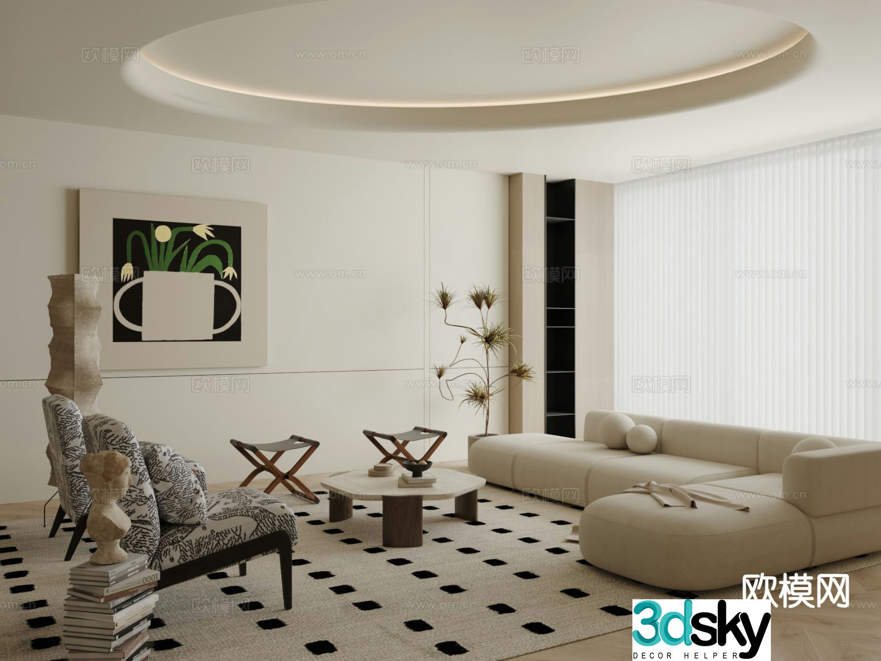 Wabi Sabi modular sofa corner sofa 3d model