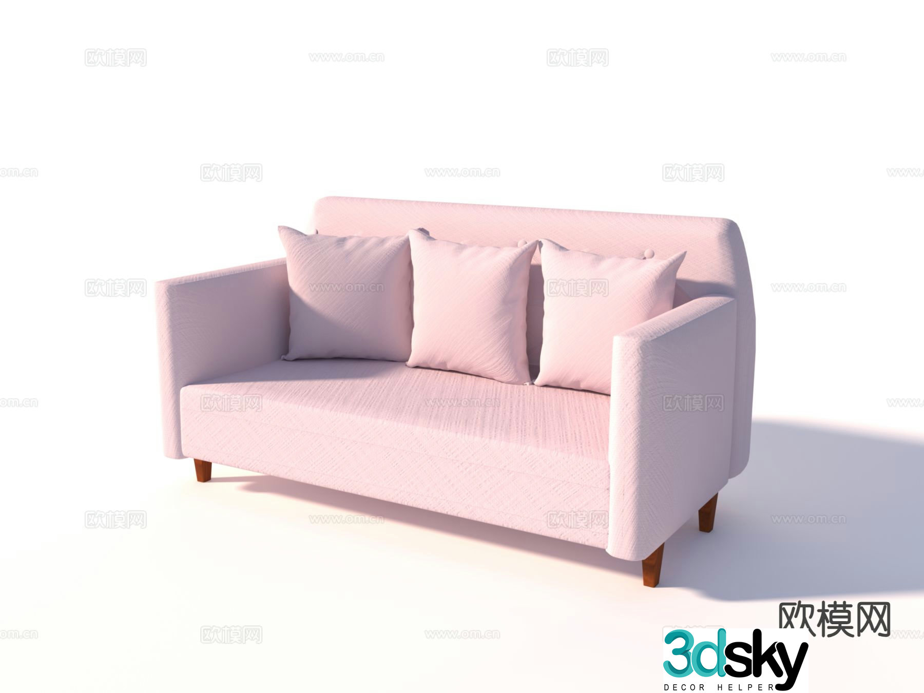 3D model of three seater sofa