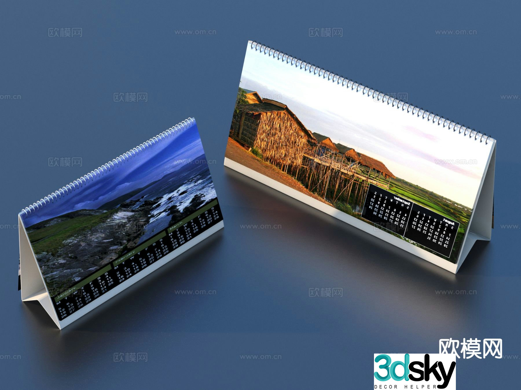 calendar desk calendar 3d model